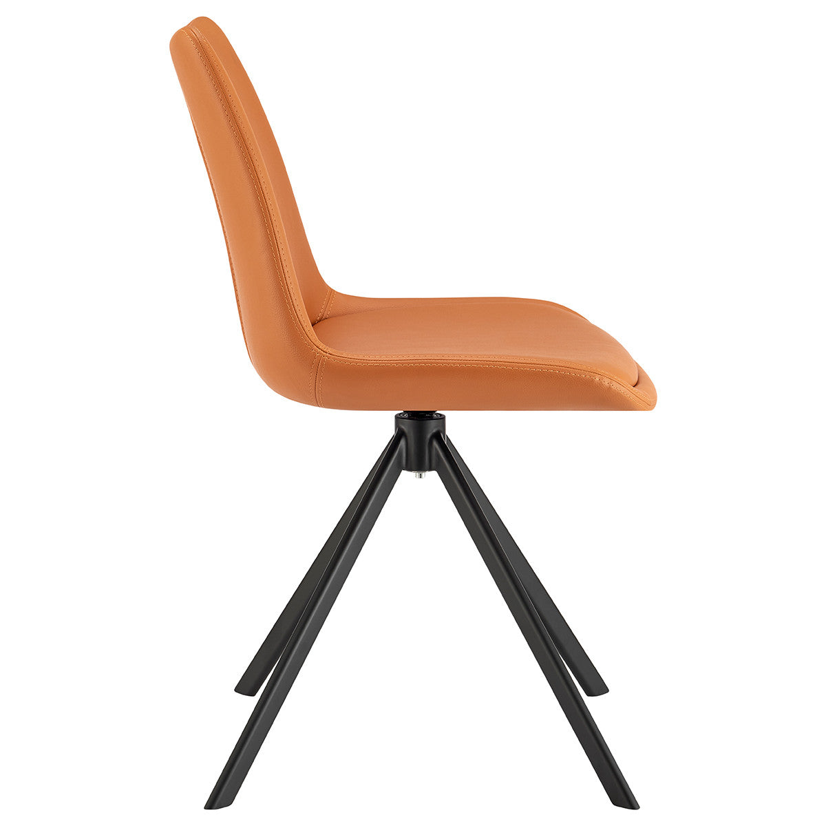 Orange And Black Faux Leather Dining Side Chair-3