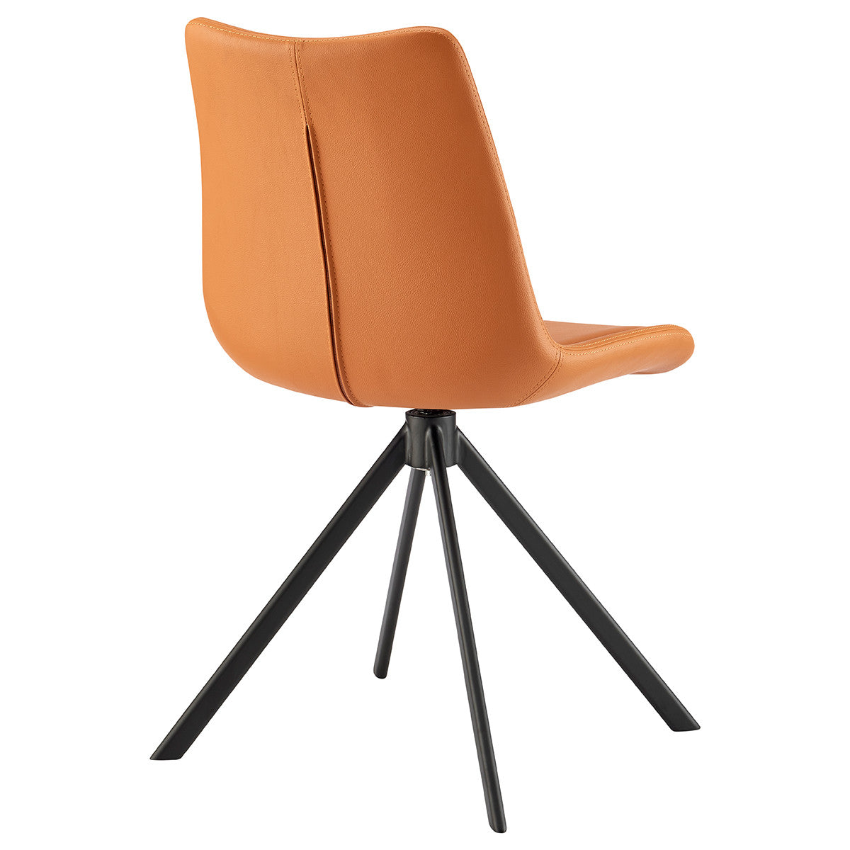 Orange And Black Faux Leather Dining Side Chair-4