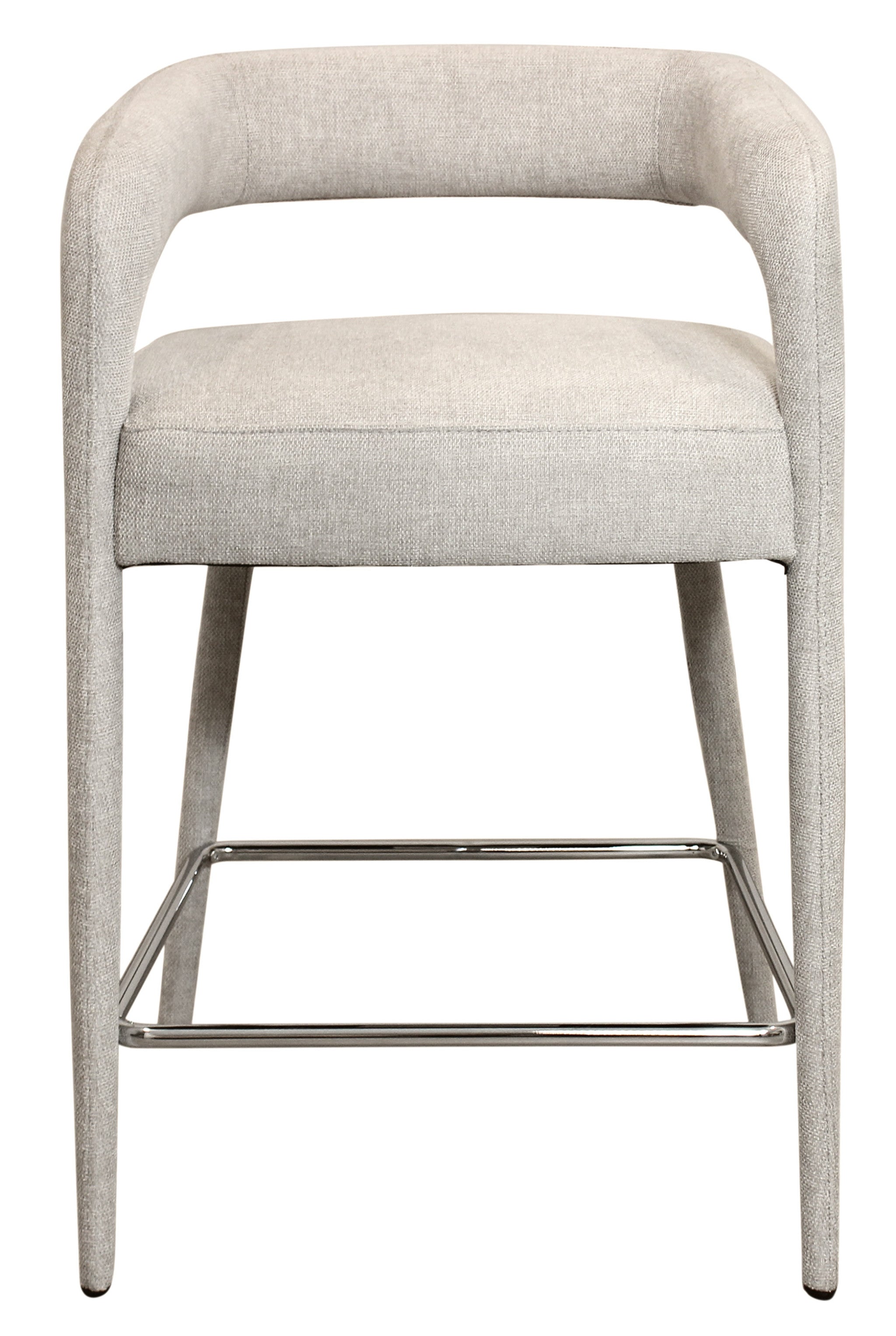 25" Ivory Metal and Fabric Low Back Counter Height Bar Chair-2