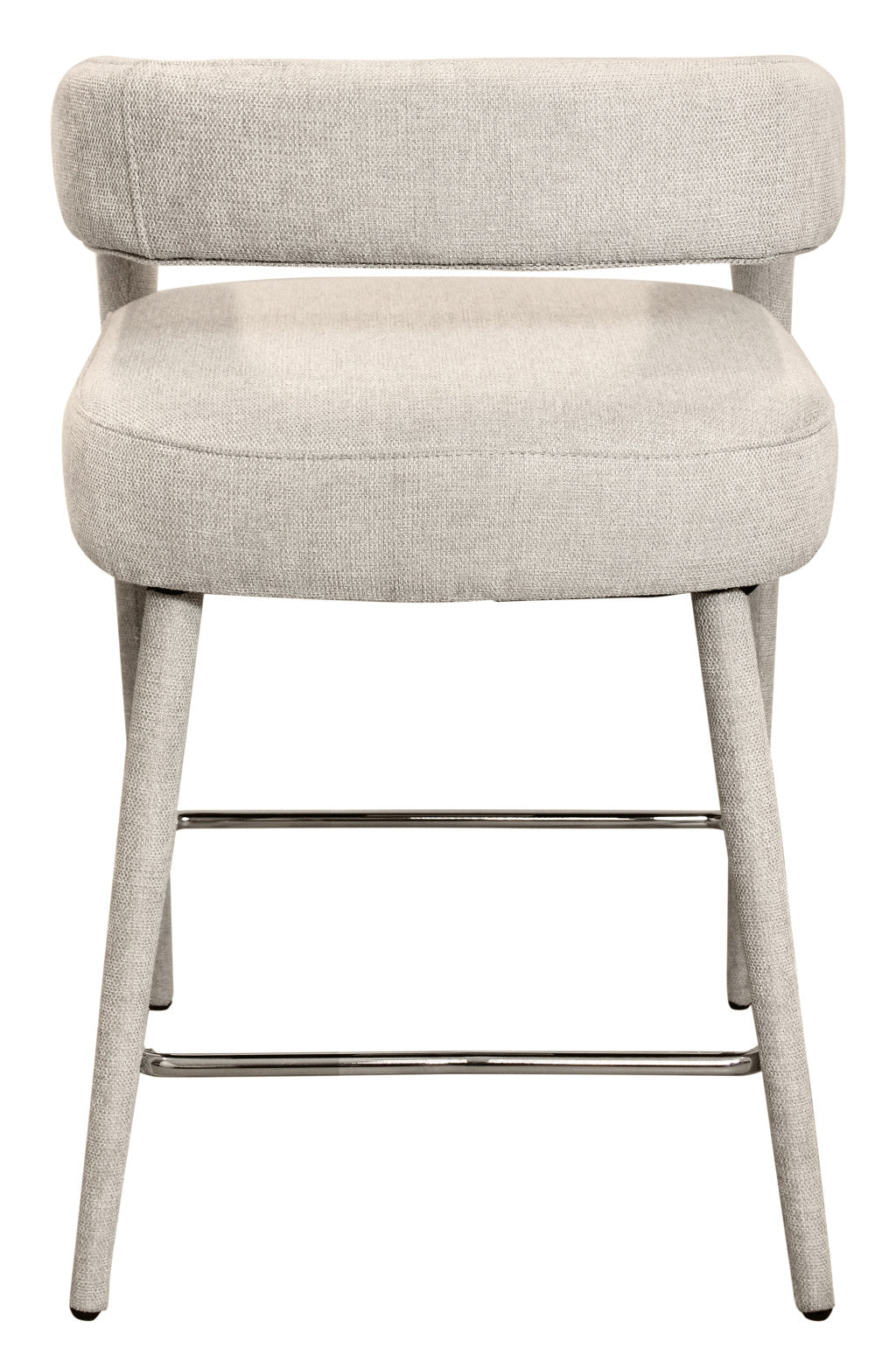 25" Ivory Metal and Fabric Low Back Counter Height Bar Chair-4