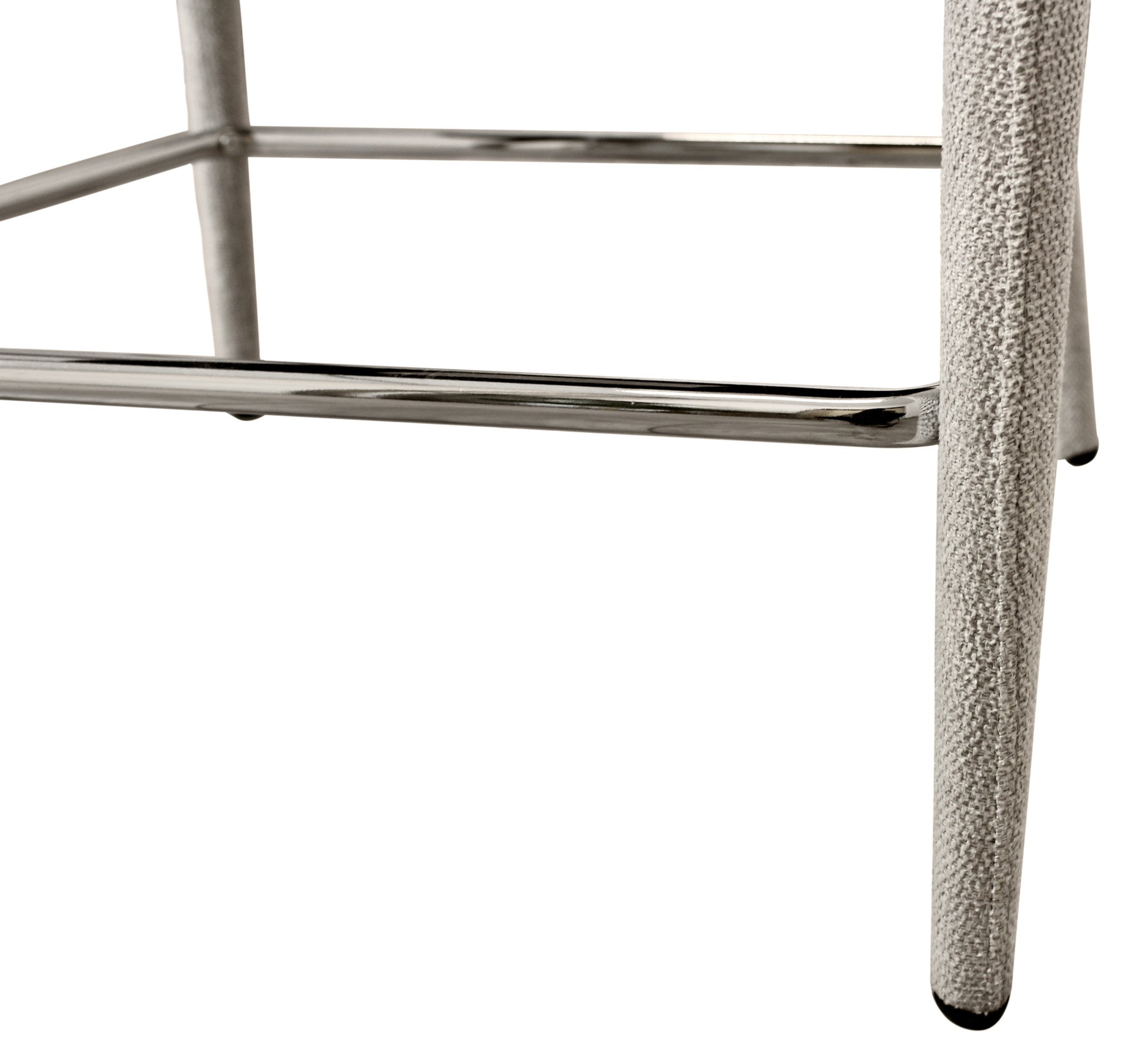 25" Ivory Metal and Fabric Low Back Counter Height Bar Chair-5