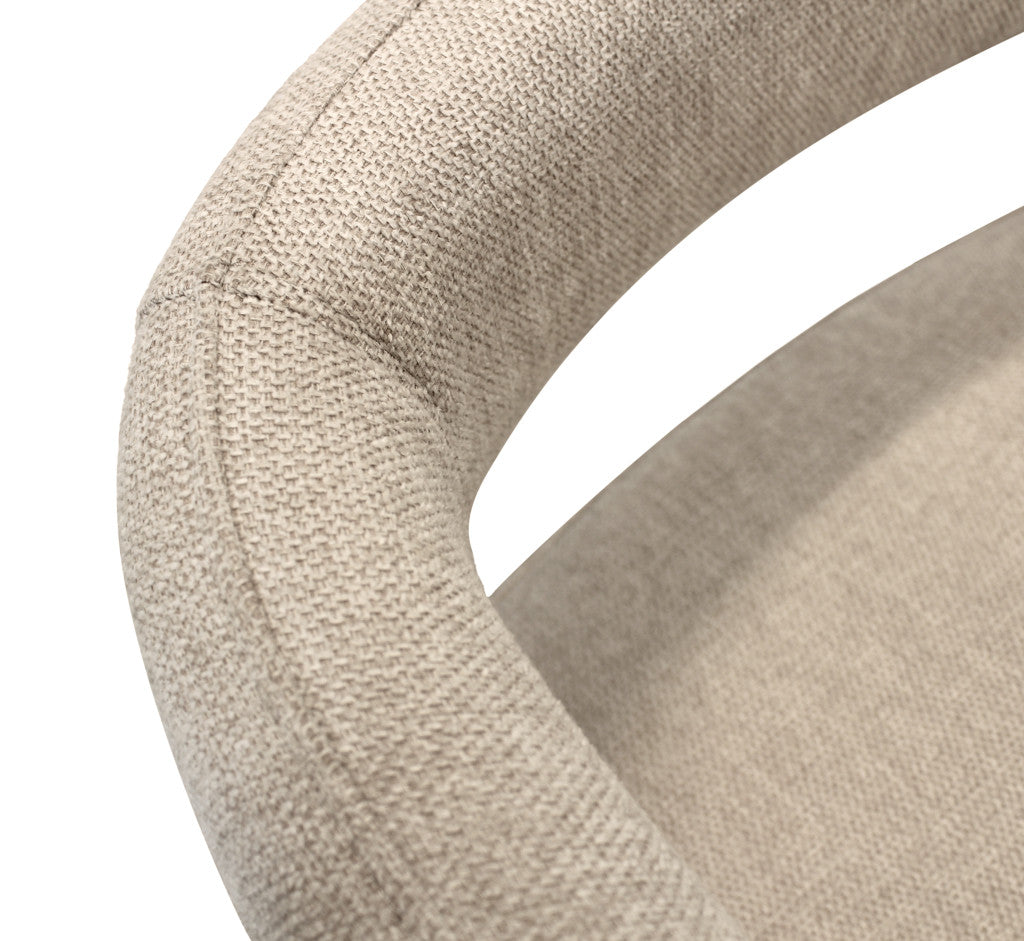 25" Ivory Metal and Fabric Low Back Counter Height Bar Chair-6