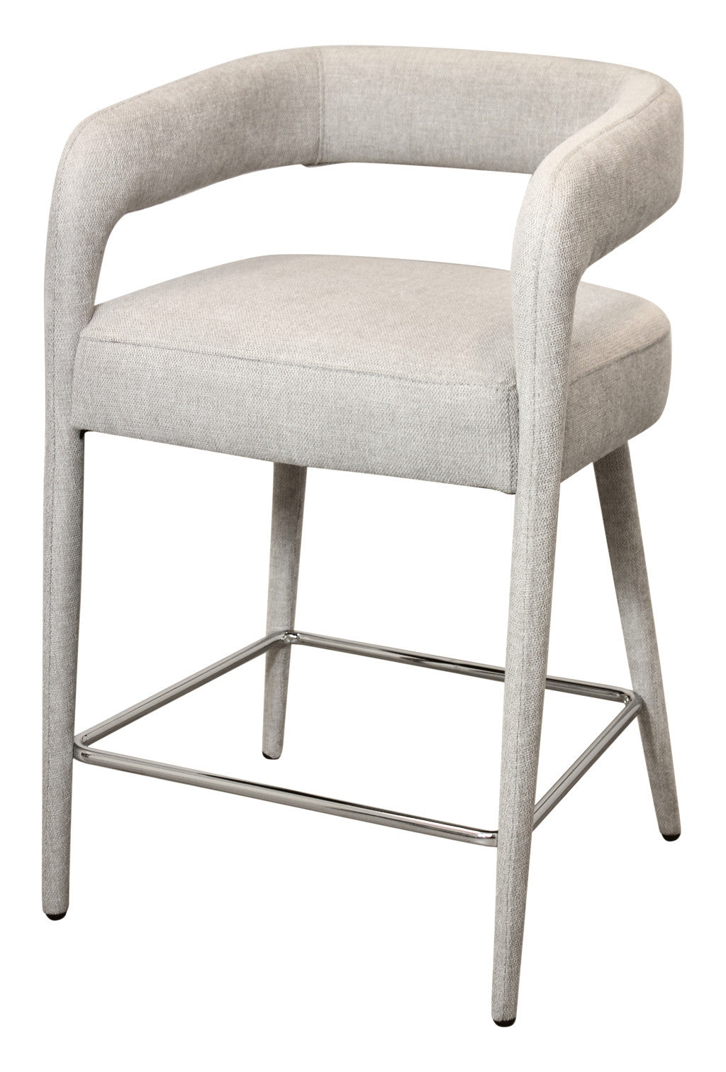 25" Ivory Metal and Fabric Low Back Counter Height Bar Chair-7