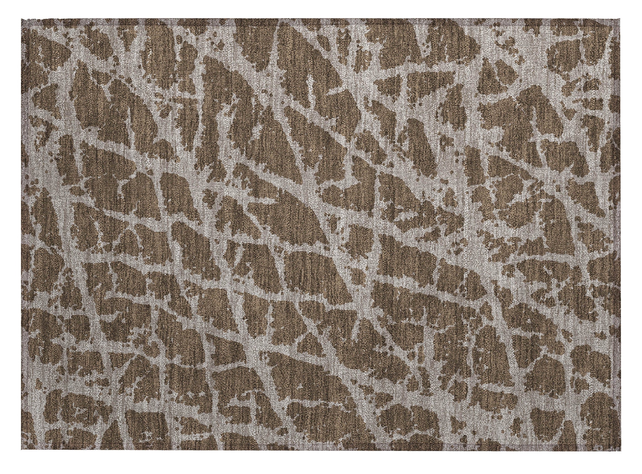 2' X 3' Brown Abstract Washable Non Skid Indoor Outdoor Area Rug-1