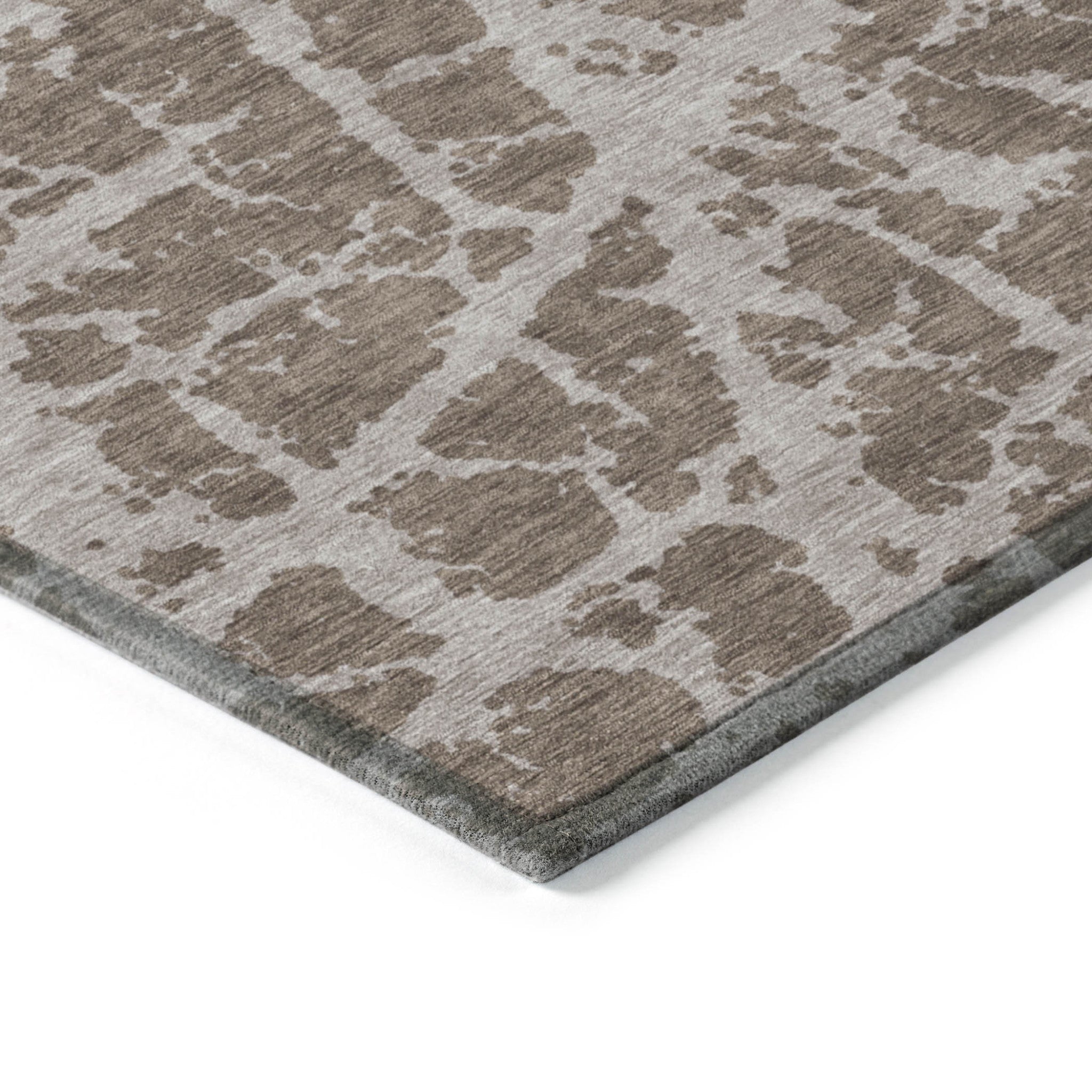 2' X 3' Brown Abstract Washable Non Skid Indoor Outdoor Area Rug-5