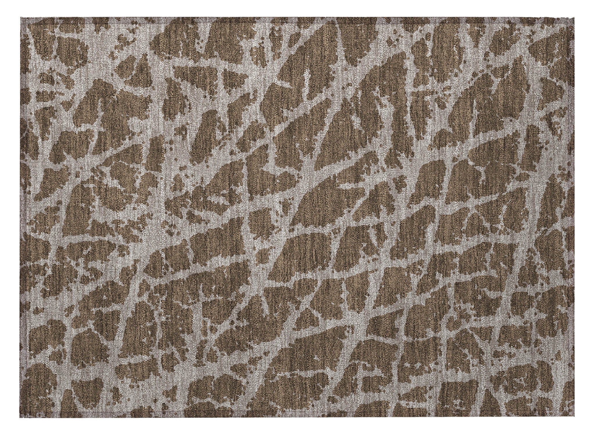 2' X 3' Brown Abstract Washable Non Skid Indoor Outdoor Area Rug-3