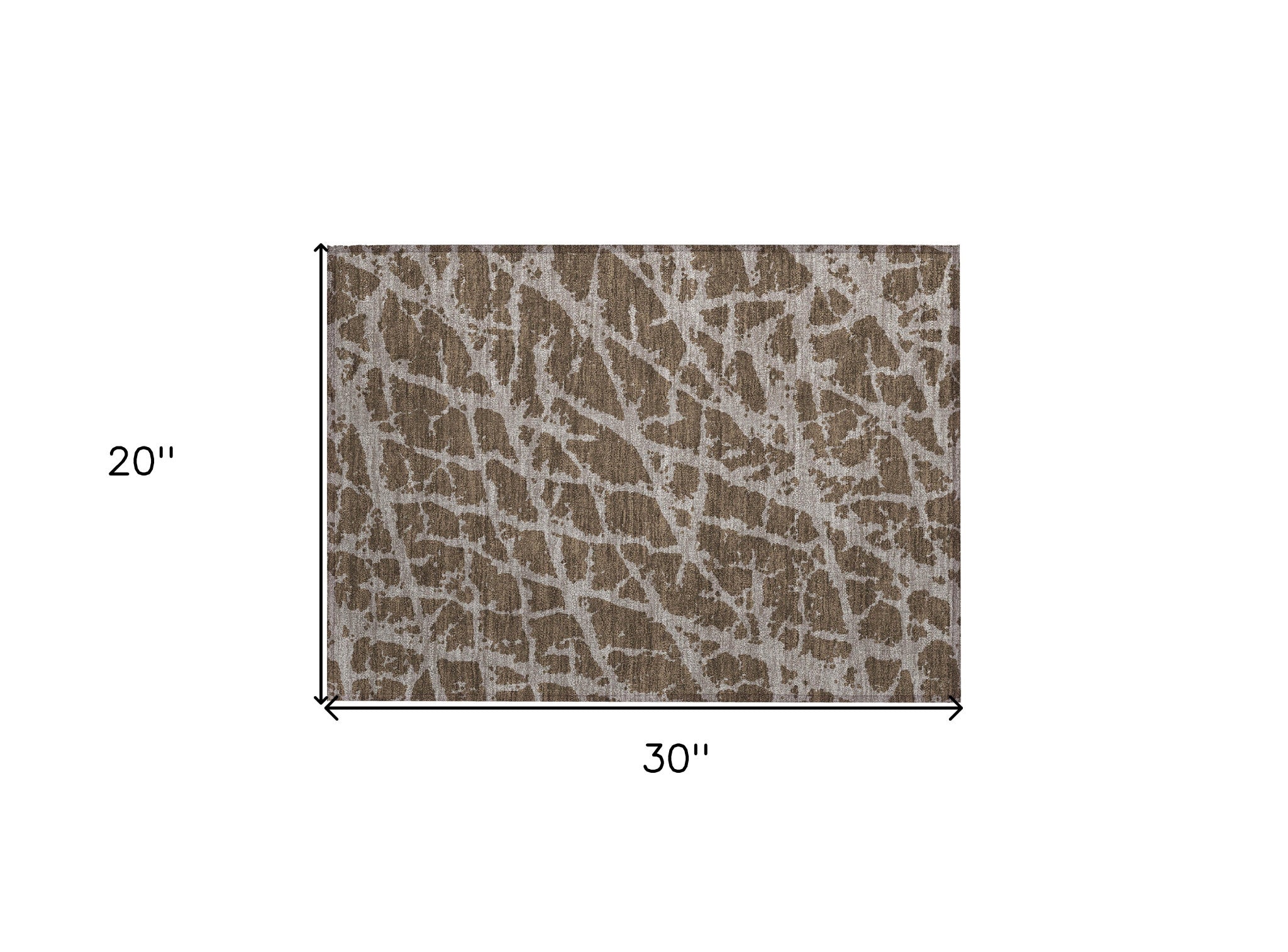 2' X 3' Brown Abstract Washable Non Skid Indoor Outdoor Area Rug-2