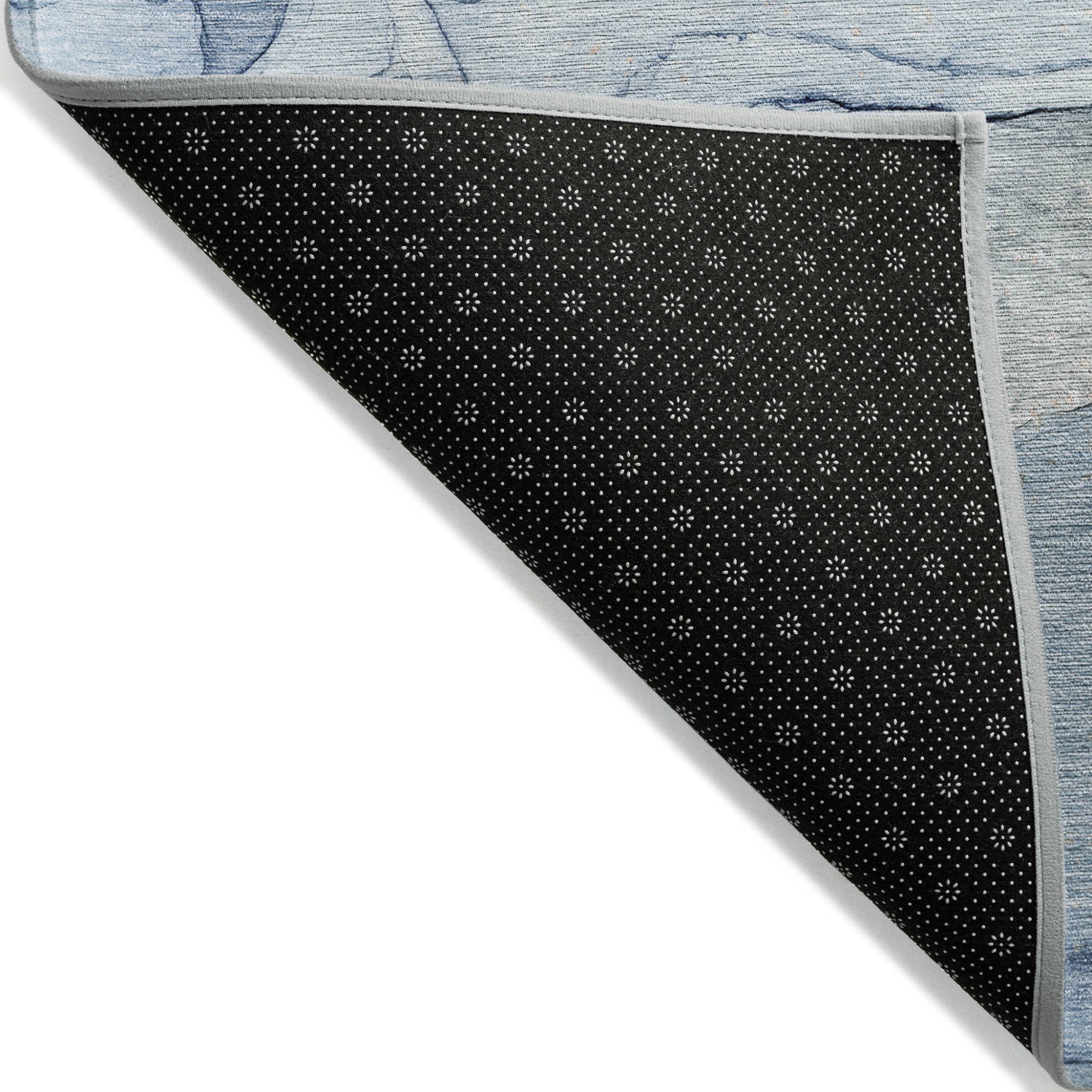 2' X 3' Blue Abstract Washable Non Skid Indoor Outdoor Area Rug-3