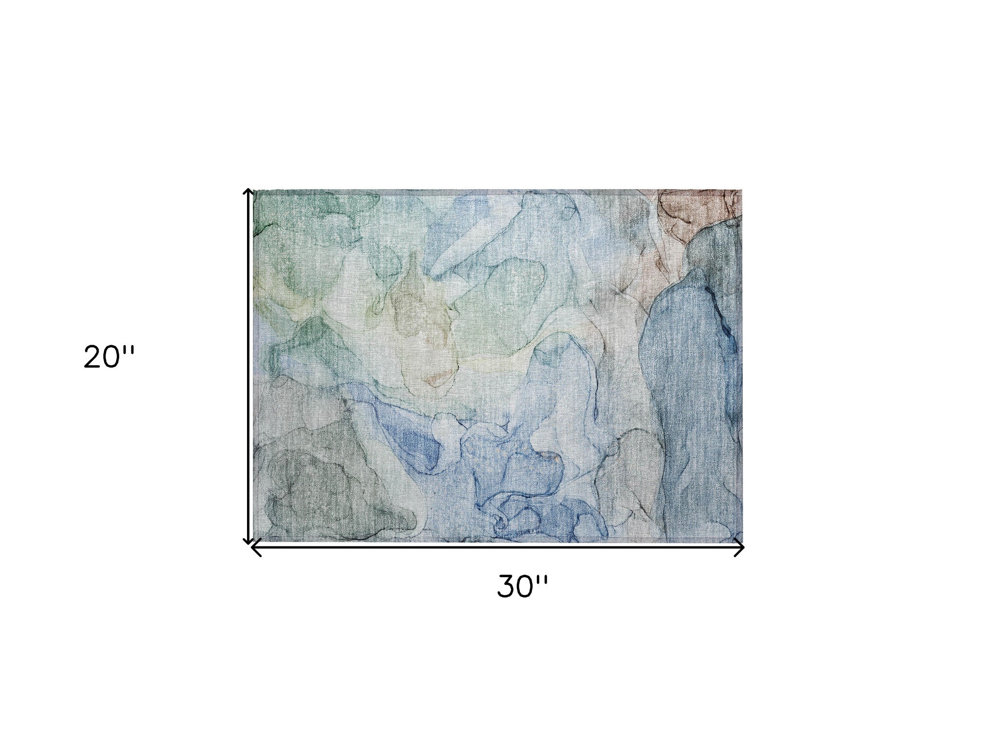 2' X 3' Blue Abstract Washable Non Skid Indoor Outdoor Area Rug-2