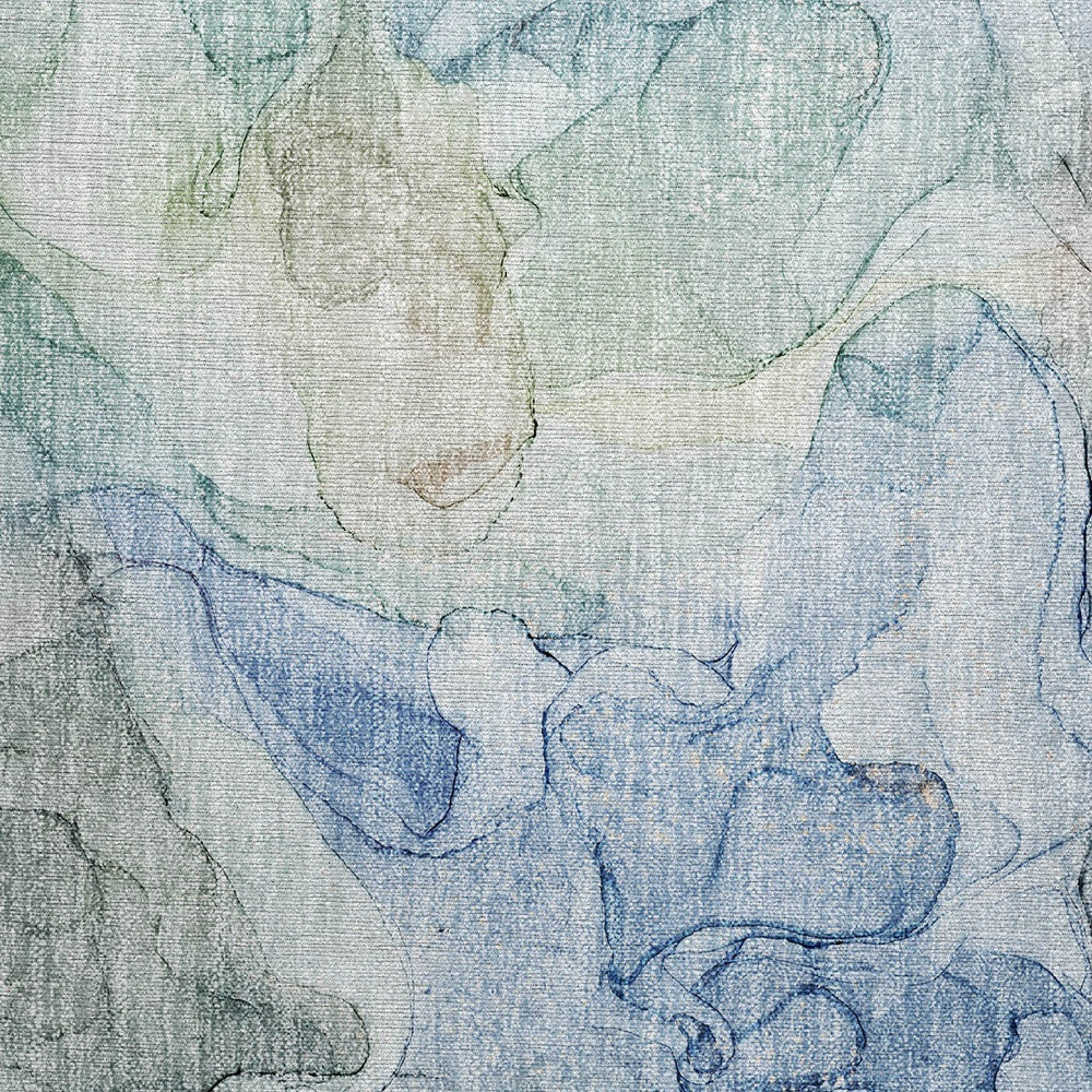 2' X 3' Blue Abstract Washable Non Skid Indoor Outdoor Area Rug-6