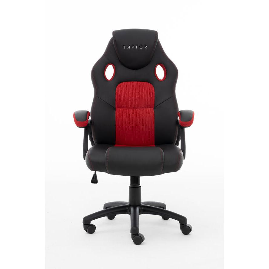 Raptor Gaming Stuhl GS-40 PU + Fabric schwarz/rot (RG-GS-40-BLACK/RED) (RG-GS-40-BLACK/RED)-0