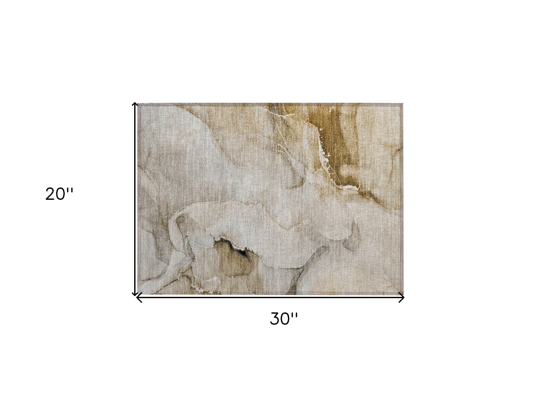 2' X 3' Beige and Brown Abstract Washable Indoor Outdoor Area Rug-2