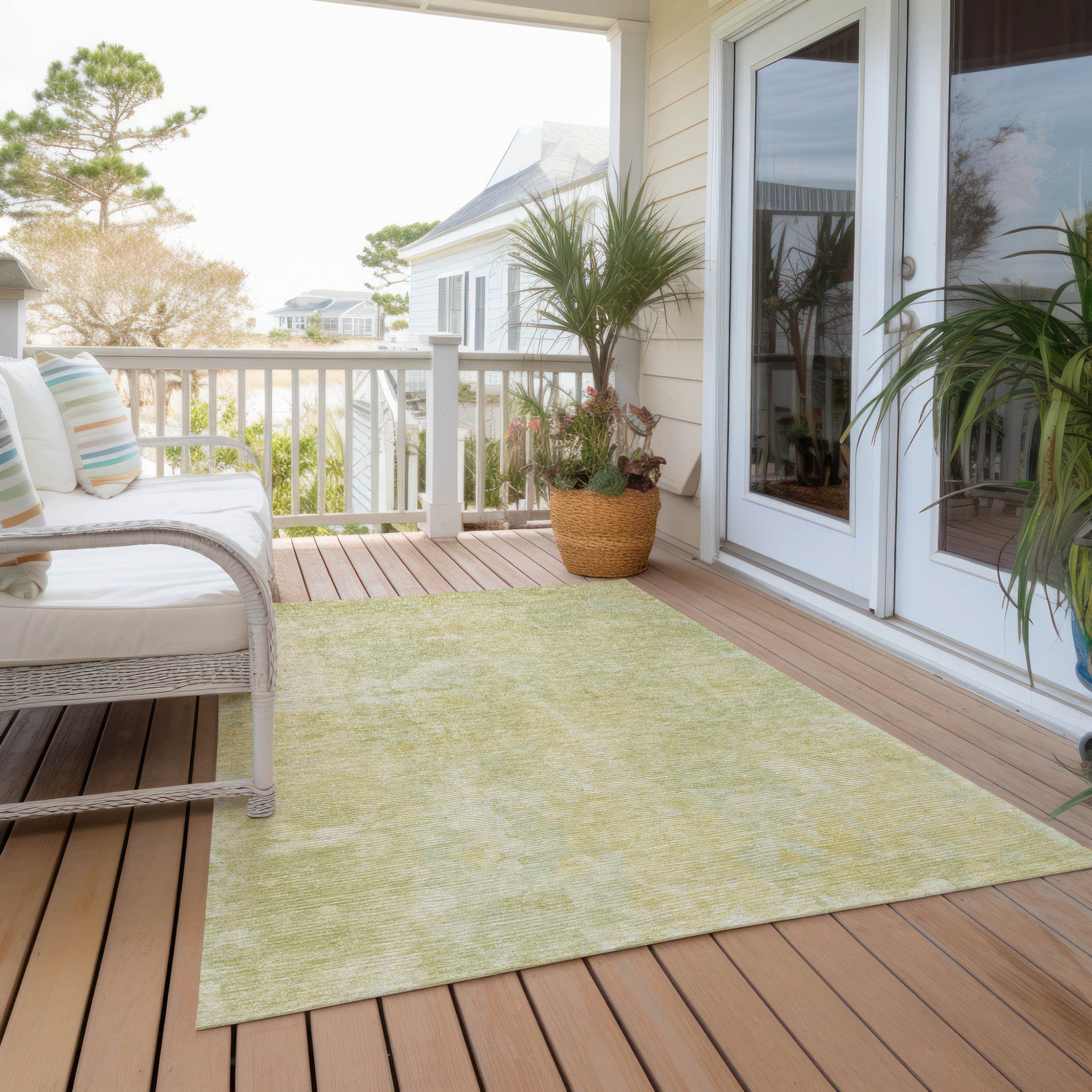 3' X 5' Gold Abstract Washable Non Skid Indoor Outdoor Area Rug-7