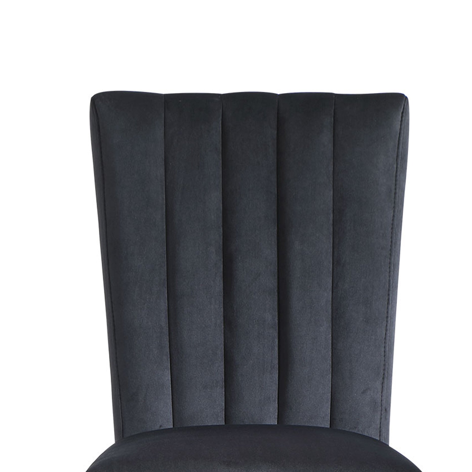 Set of Two Black Upholstered Velvet Dining Side Chairs-5