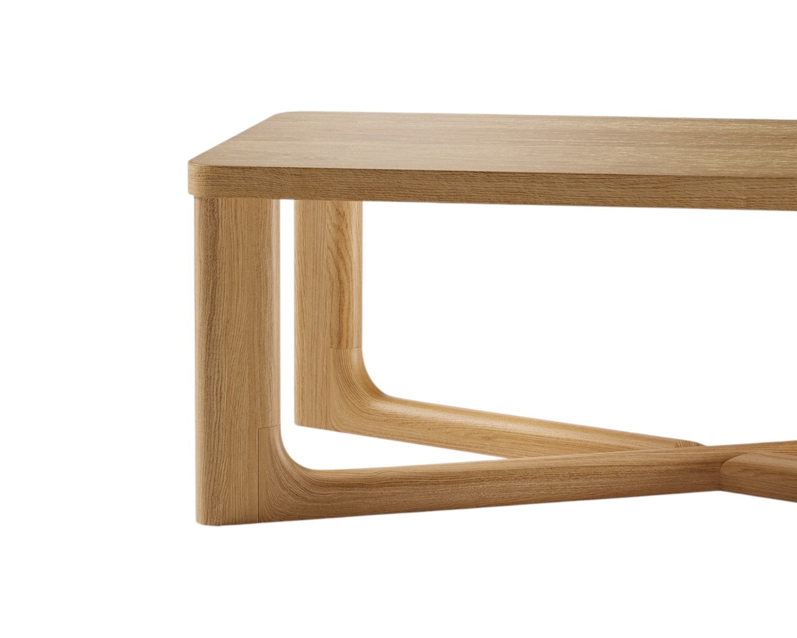 50" Natural Solid Wood Cross Legs Coffee Table-2