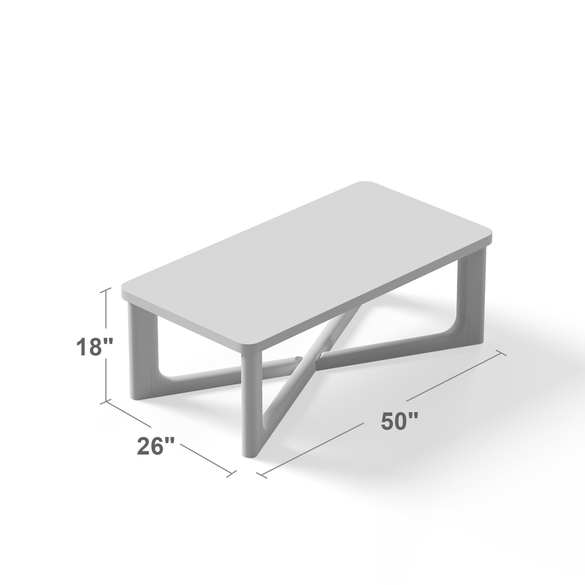 50" Natural Solid Wood Cross Legs Coffee Table-8