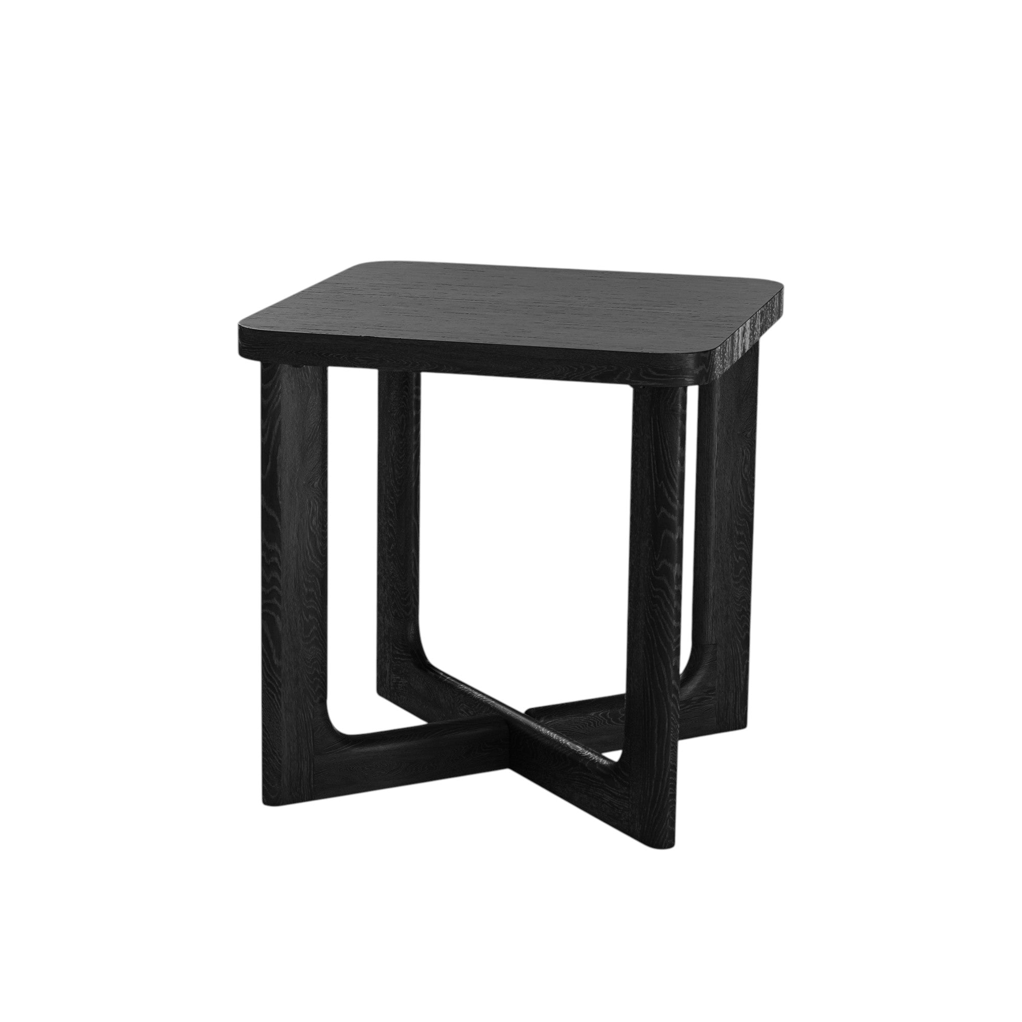 24" Black Solid Wood Square End Table-2