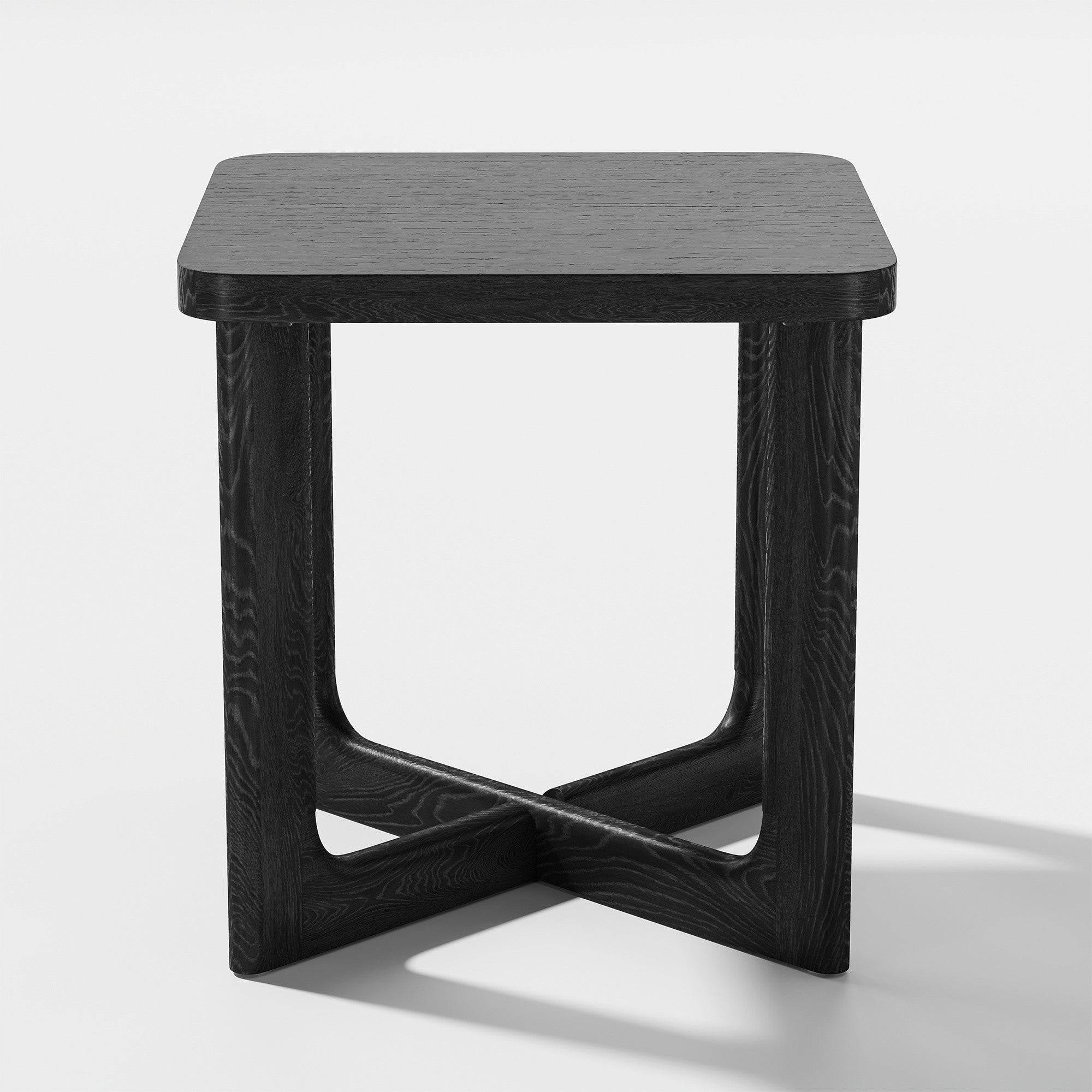 24" Black Solid Wood Square End Table-4