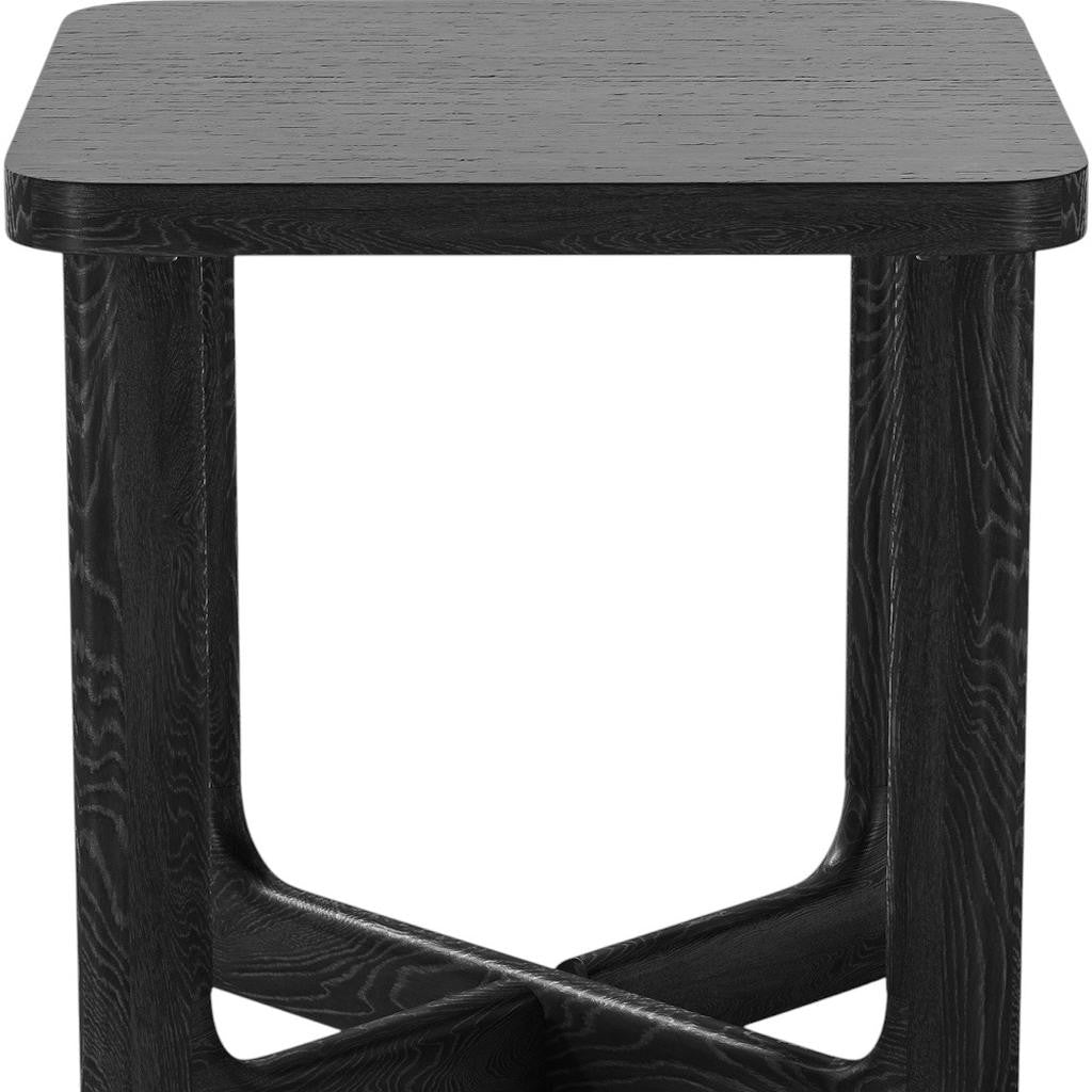 24" Black Solid Wood Square End Table-3