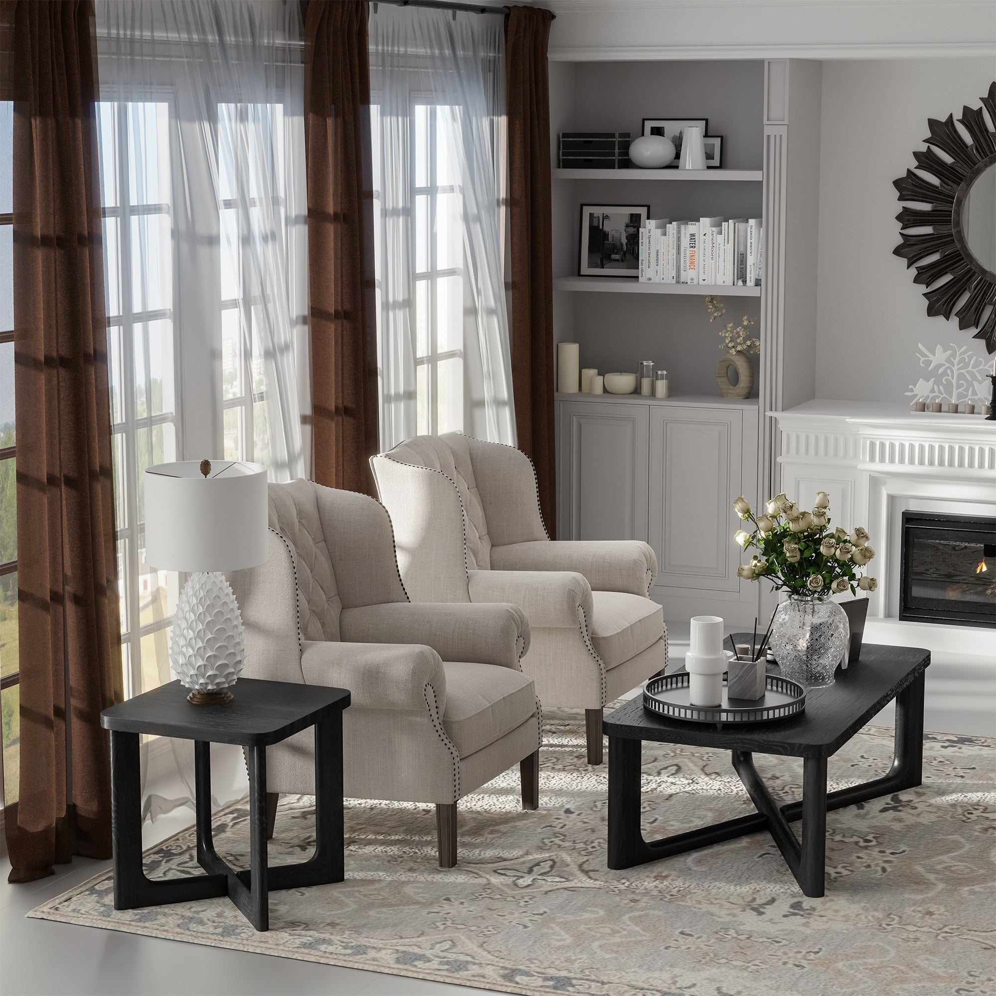 24" Black Solid Wood Square End Table-7