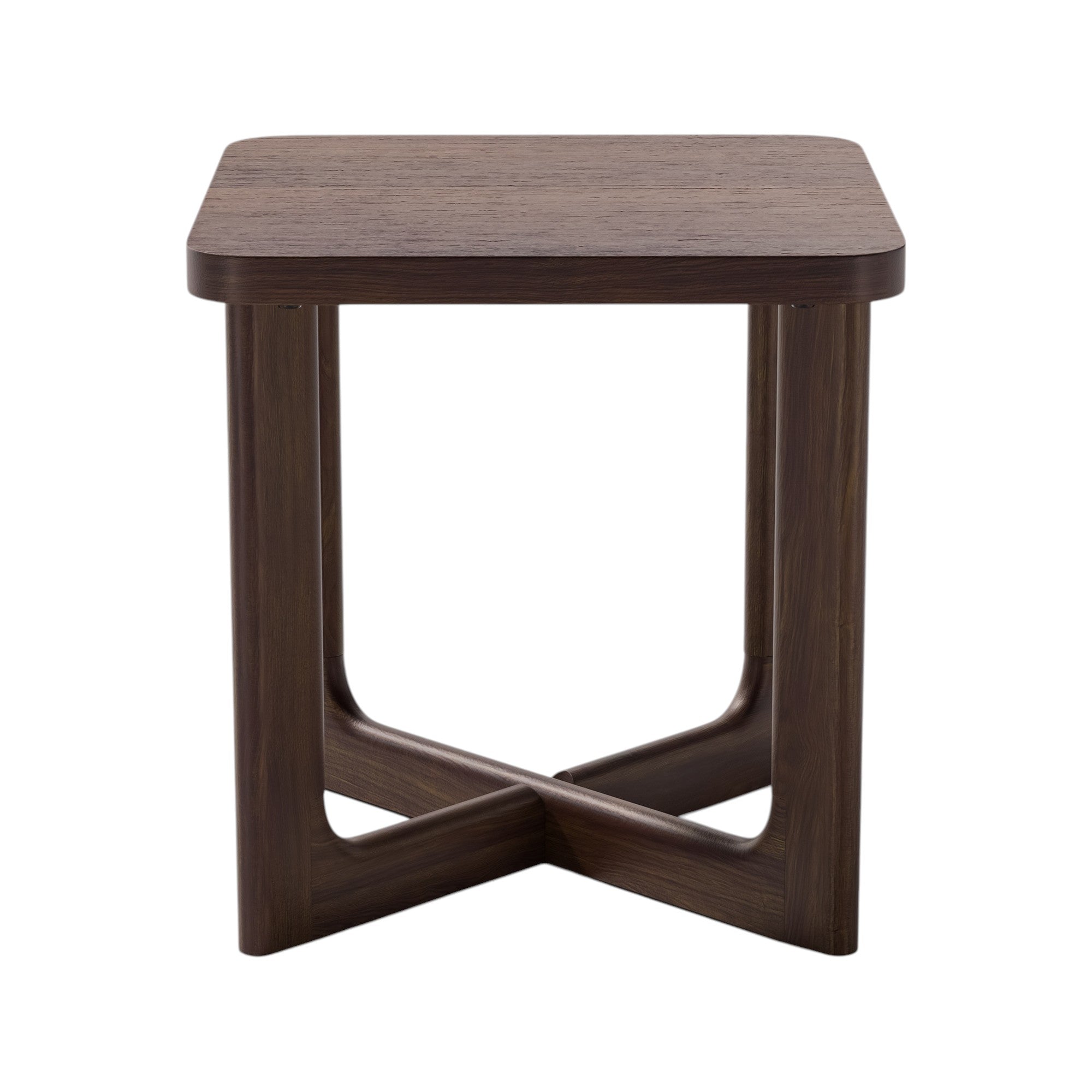 24" Brown Solid Wood Square Cross Legs End Table-1