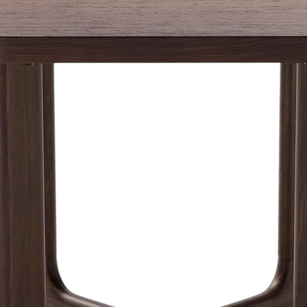 24" Brown Solid Wood Square Cross Legs End Table-3