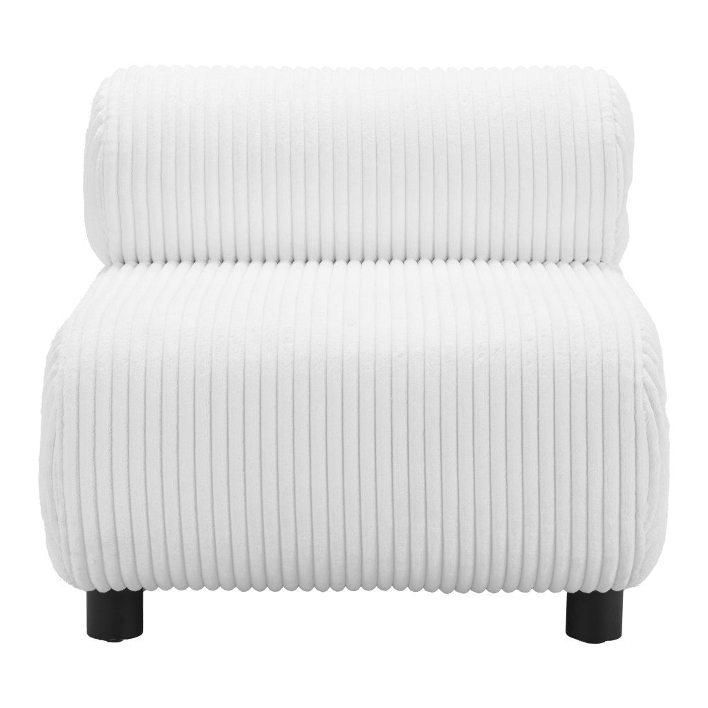 31" White And Black Corduroy And Upholstered Side Chair-4