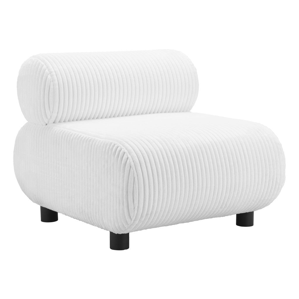 31" White And Black Corduroy And Upholstered Side Chair-6