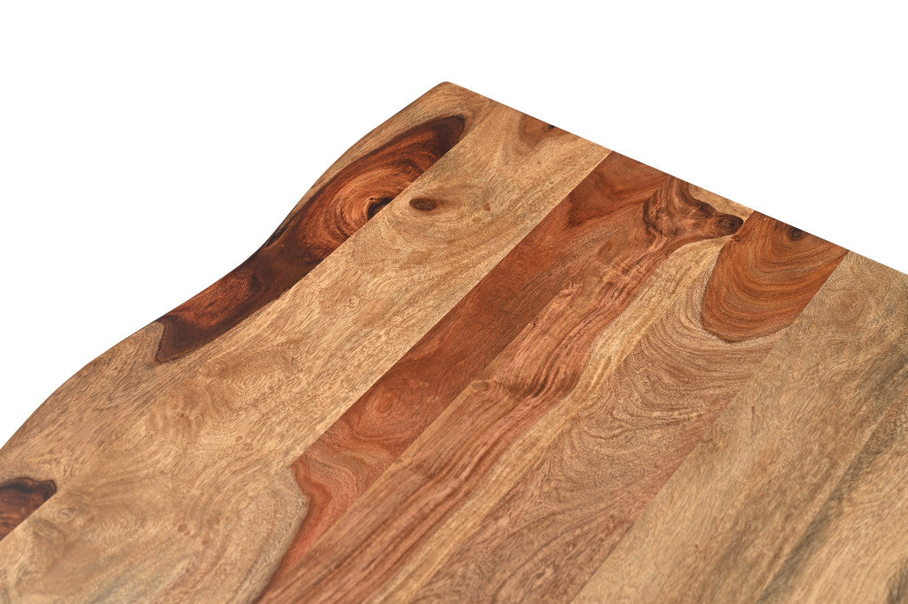 51" Brown Solid Wood Live Edge Coffee Table-7