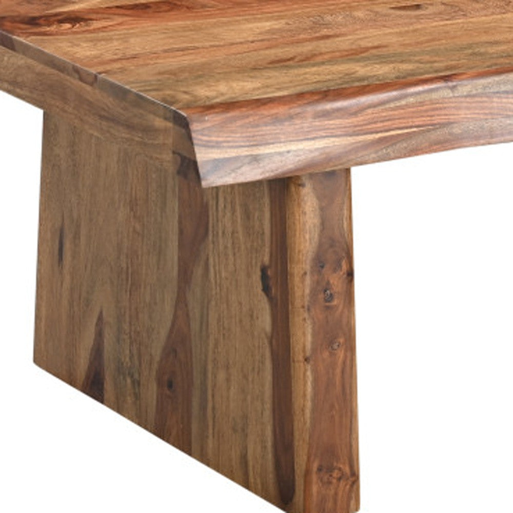 51" Brown Solid Wood Live Edge Coffee Table-8