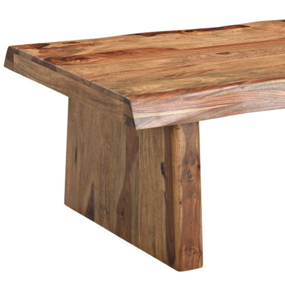 51" Brown Solid Wood Live Edge Coffee Table-5