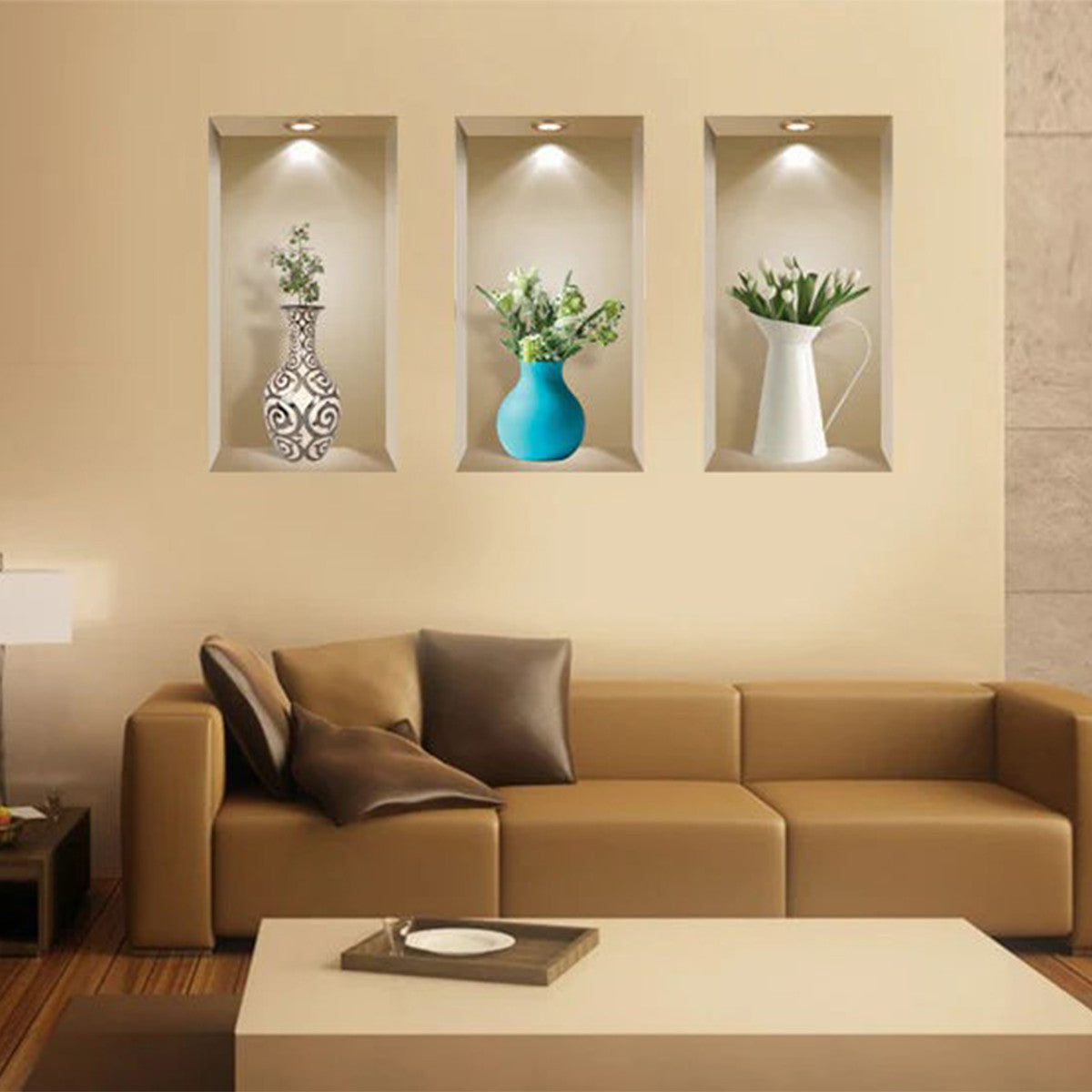 Set of Three Ada Faux Niche 3D Peel and Stick Wall Decals-4