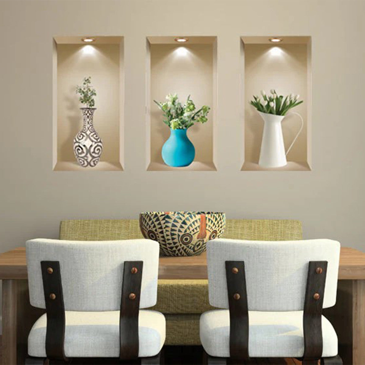 Set of Three Ada Faux Niche 3D Peel and Stick Wall Decals-5
