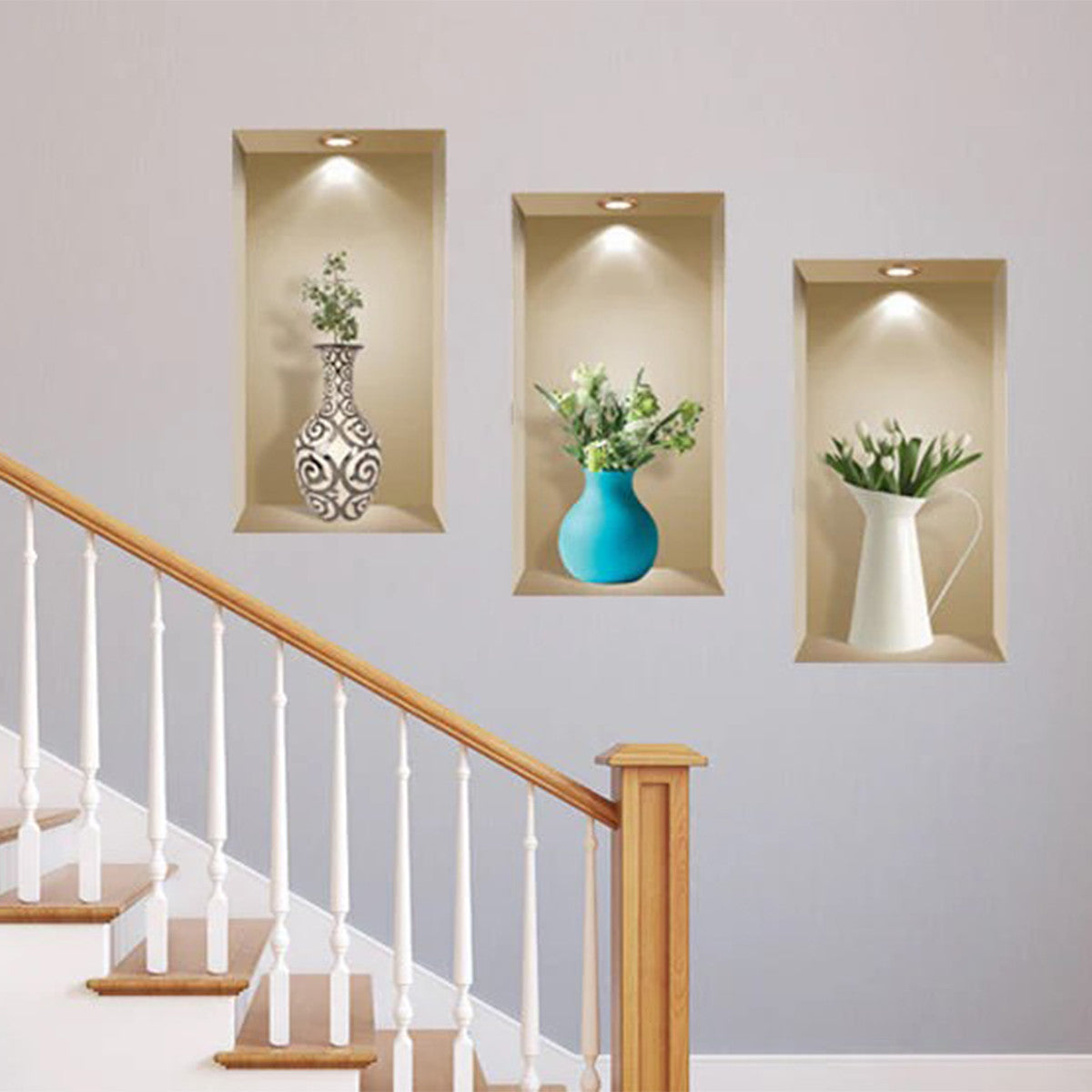 Set of Three Ada Faux Niche 3D Peel and Stick Wall Decals-6