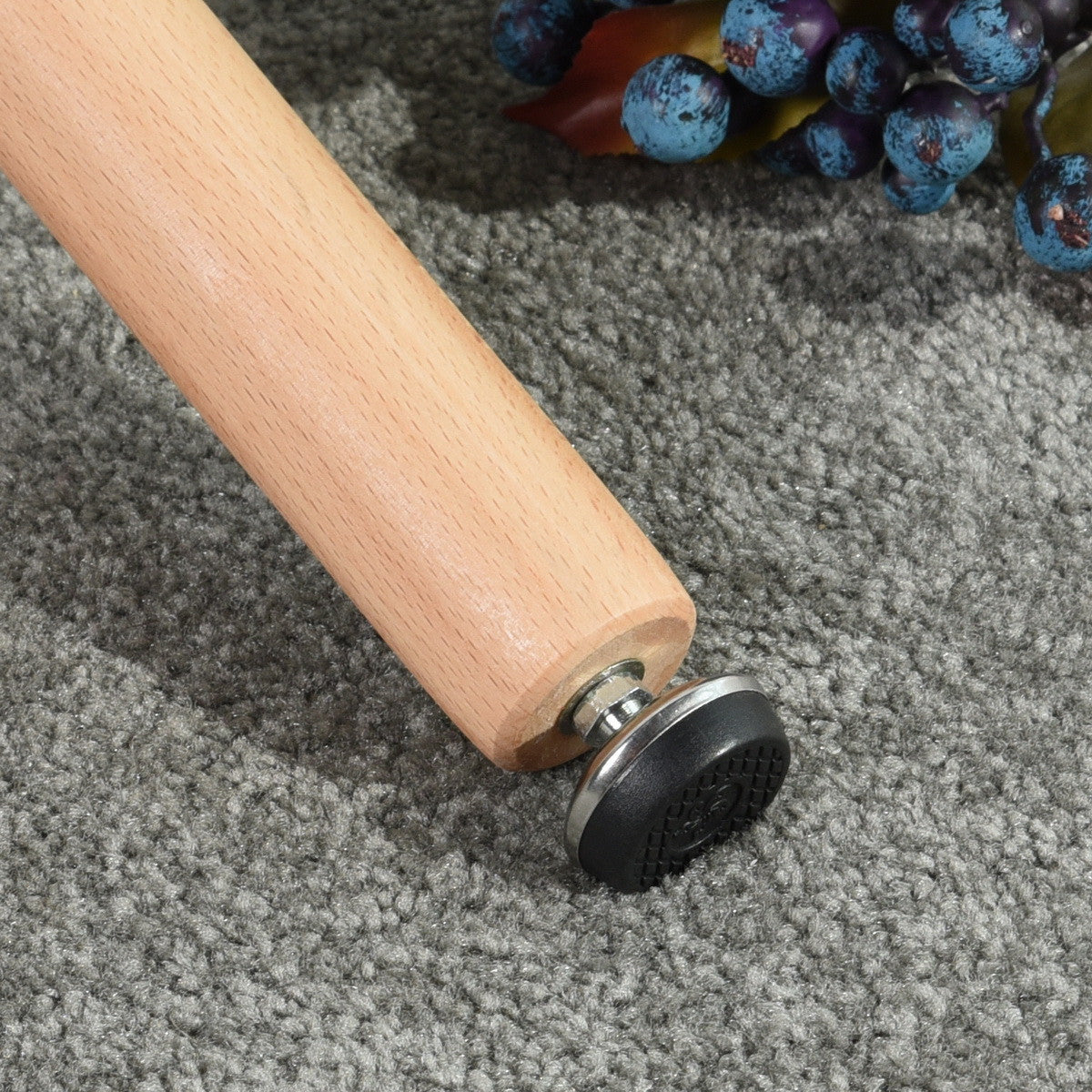 32" White and Natural Wood and Solid Wood Square Dining Table-6