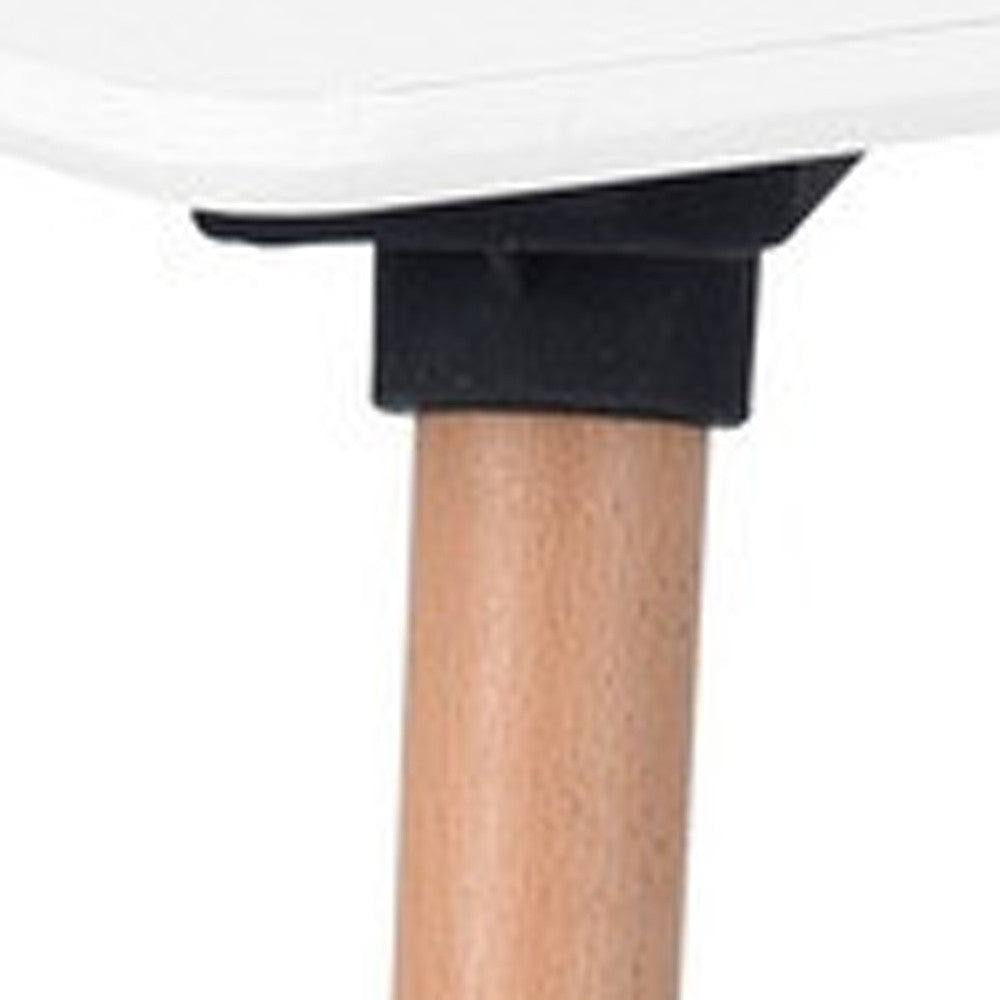 32" White and Natural Wood Square Dining Table-5