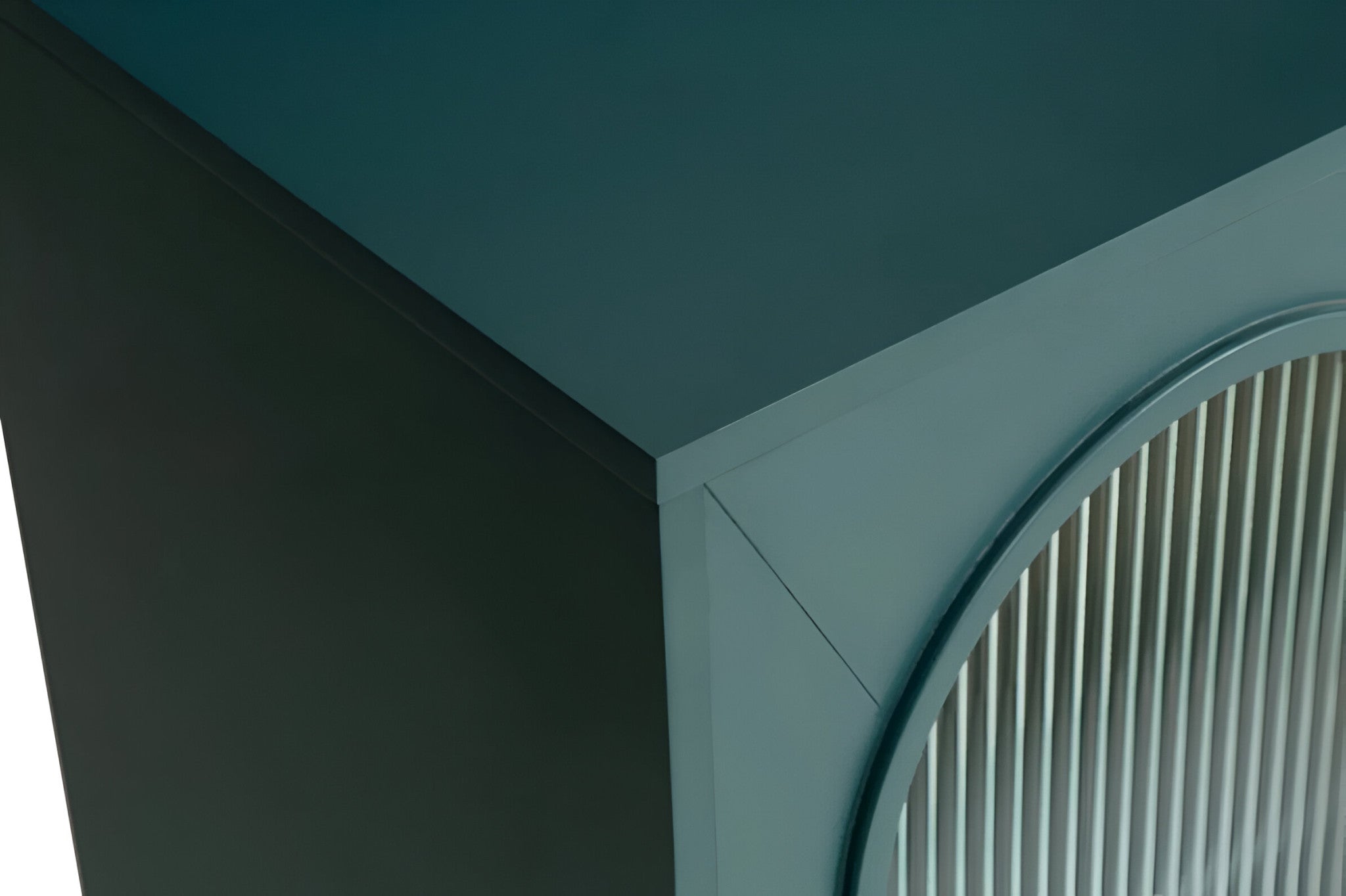 60" Teal Blue Ribbed Texture Sideboard with Four Doors-4