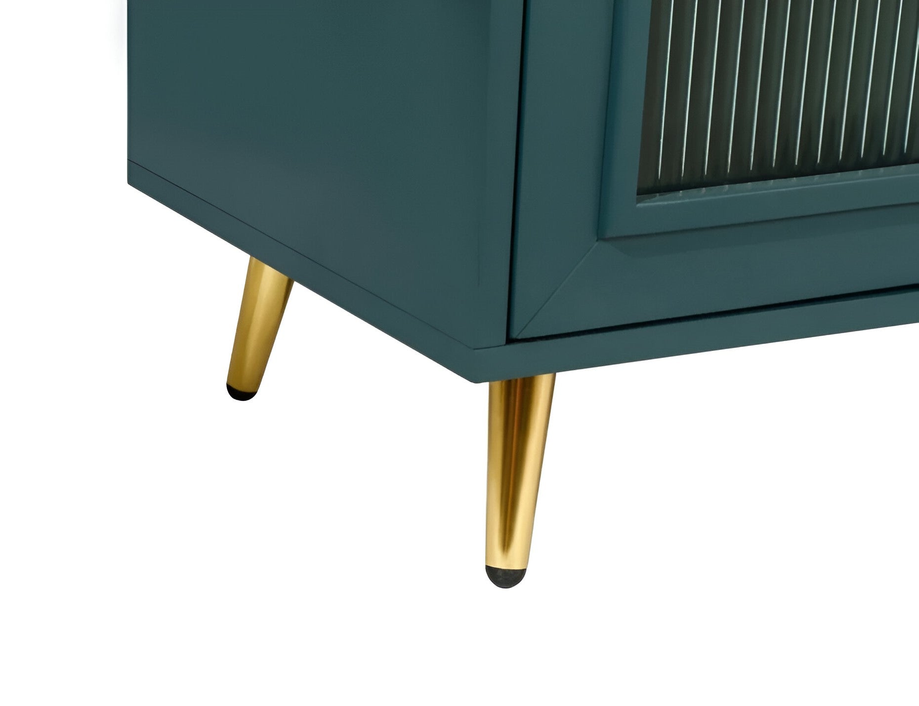 60" Teal Blue Ribbed Texture Sideboard with Four Doors-5