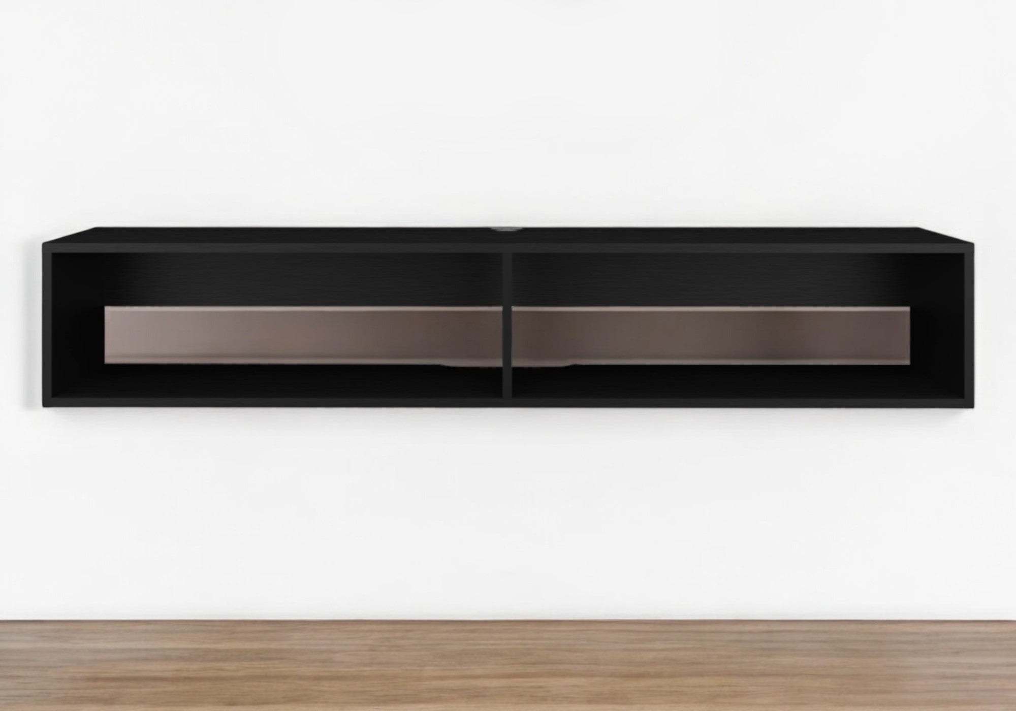59" Black Floating Mount TV Stand-0