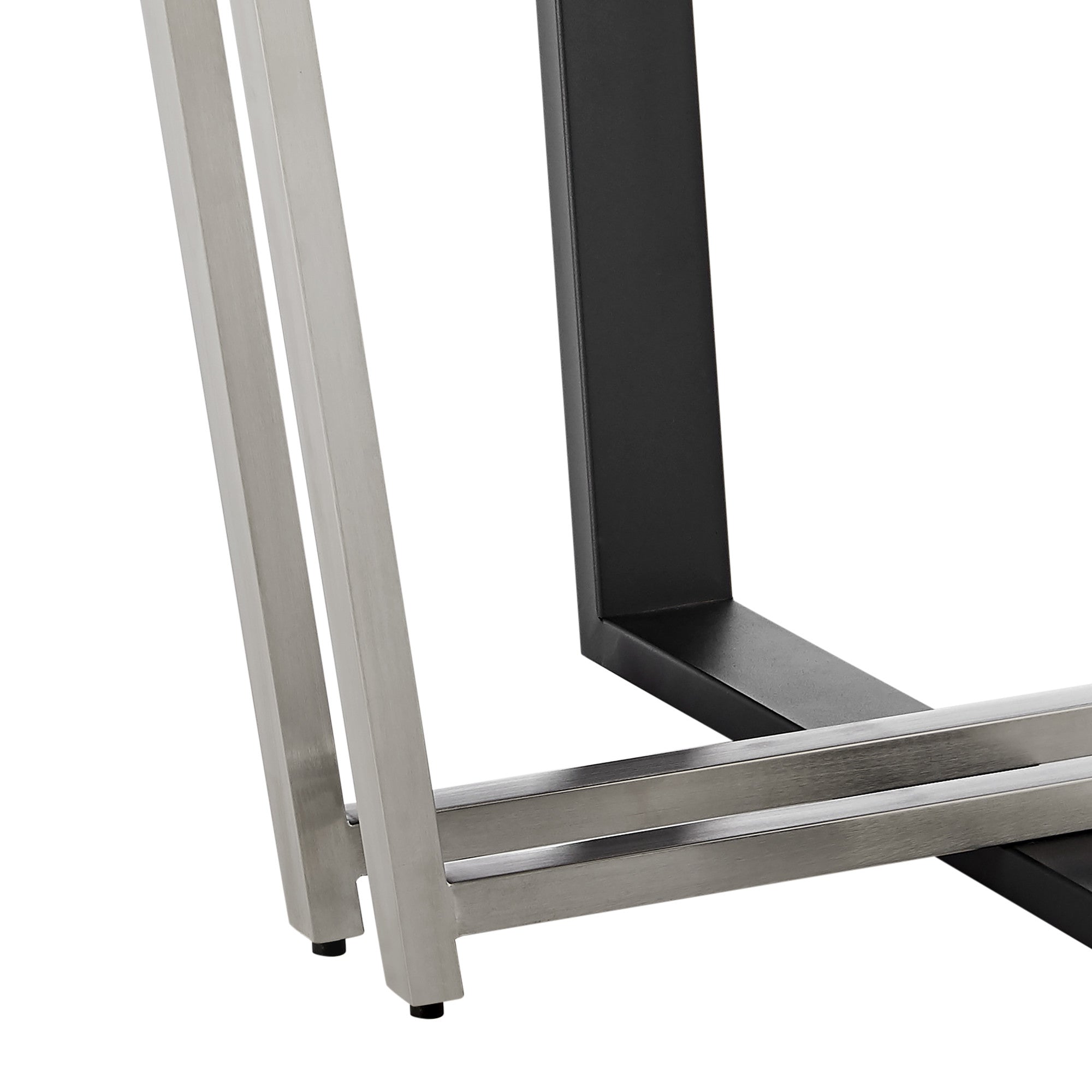 48" Brown And Black Iron Sled Base Round Top Dining Table-8