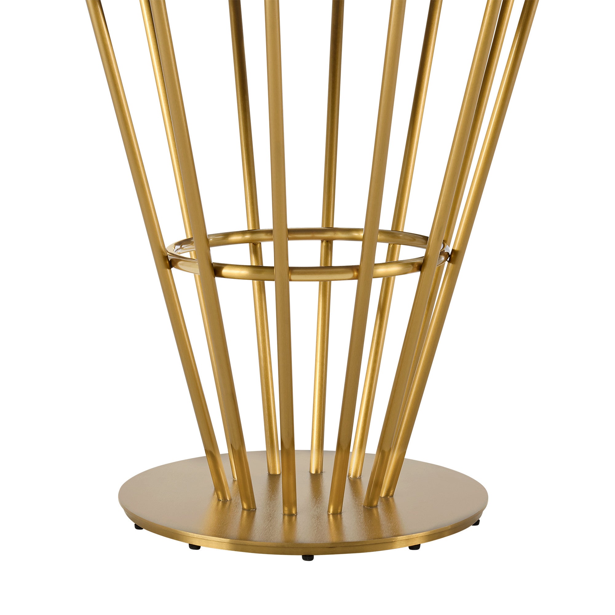 48" Clear And Gold Glass And Stainless Steel Pedestal Base Round Top Dining Table-7