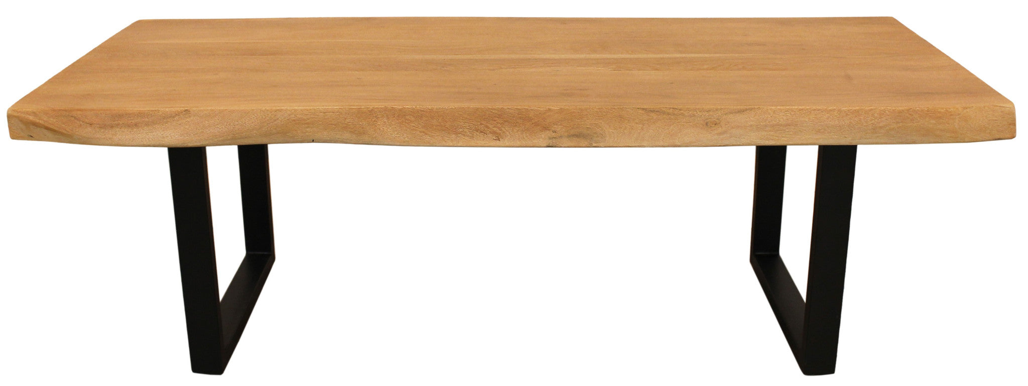 59" Natural And Black Solid Wood And Iron Live Edge Coffee Table-1