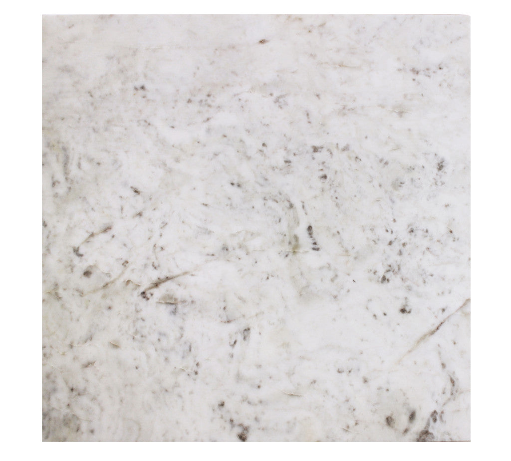 24" White and Black Marble and Solid Wood Square Trestle End Table-4