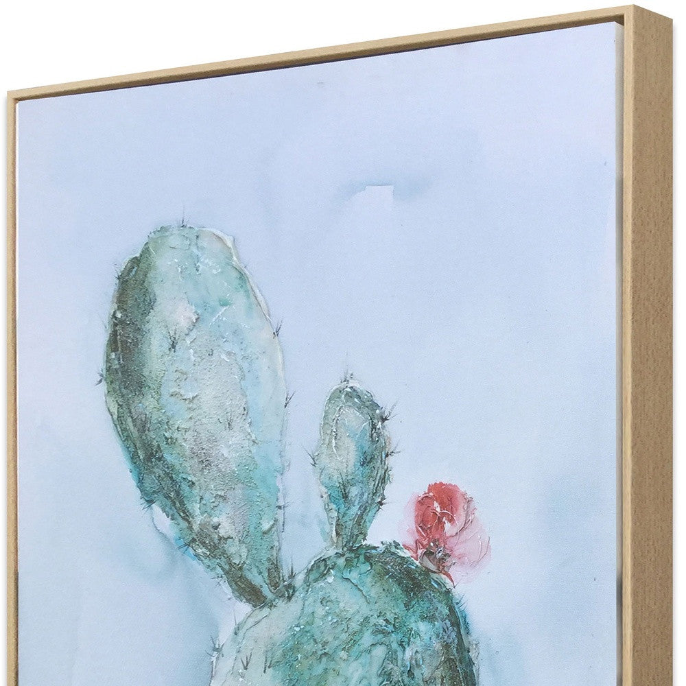 Desert Bloom Hand Painted Brown Floater Frame Wall Art-4
