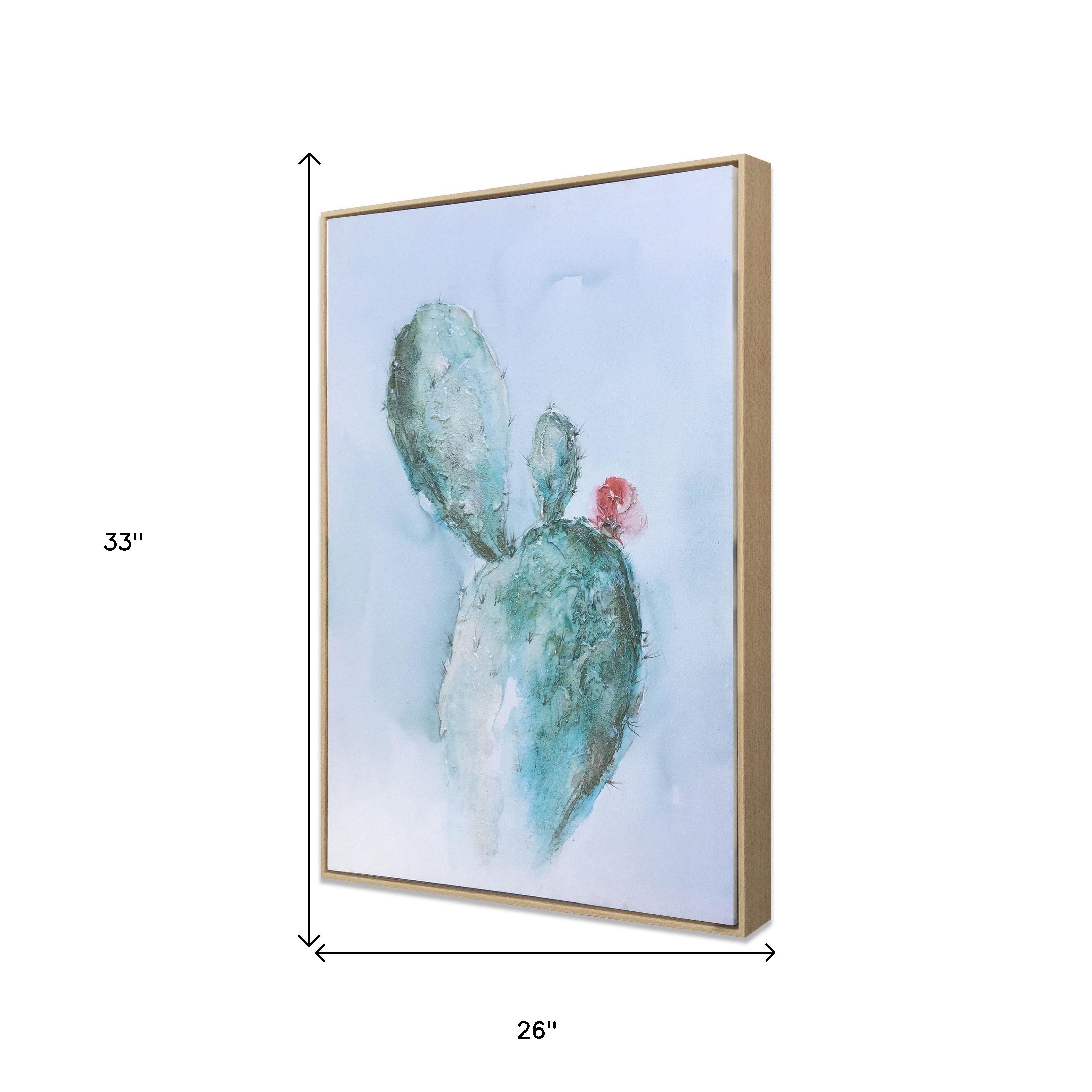 Desert Bloom Hand Painted Brown Floater Frame Wall Art-6