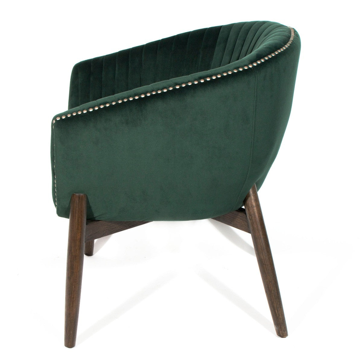 28" Green And Brown Velvet Arm Chair-3