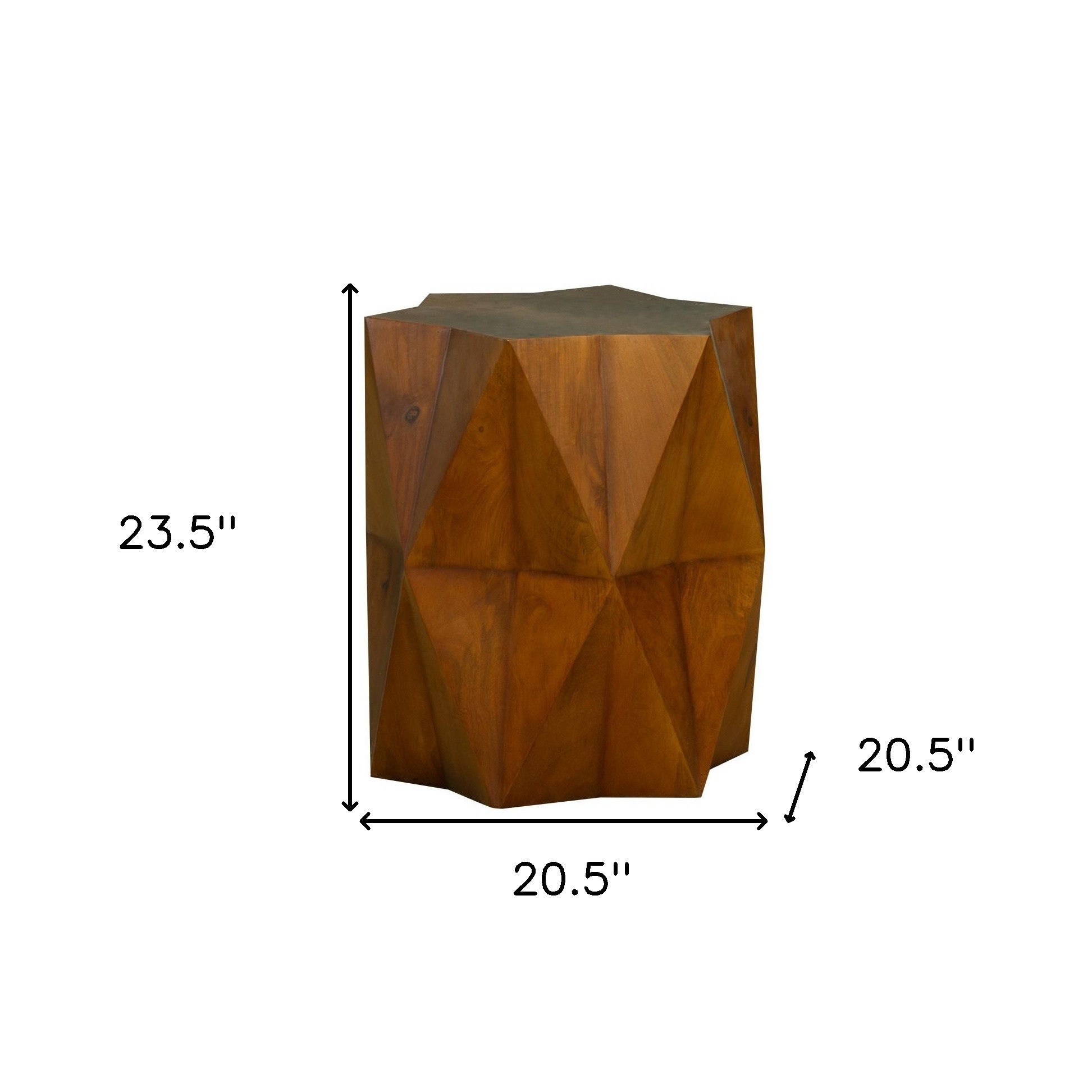 24" Brown Solid Wood End Table-8