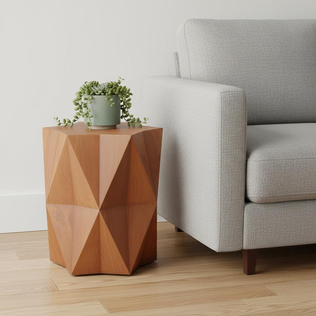 24" Brown Solid Wood End Table-0