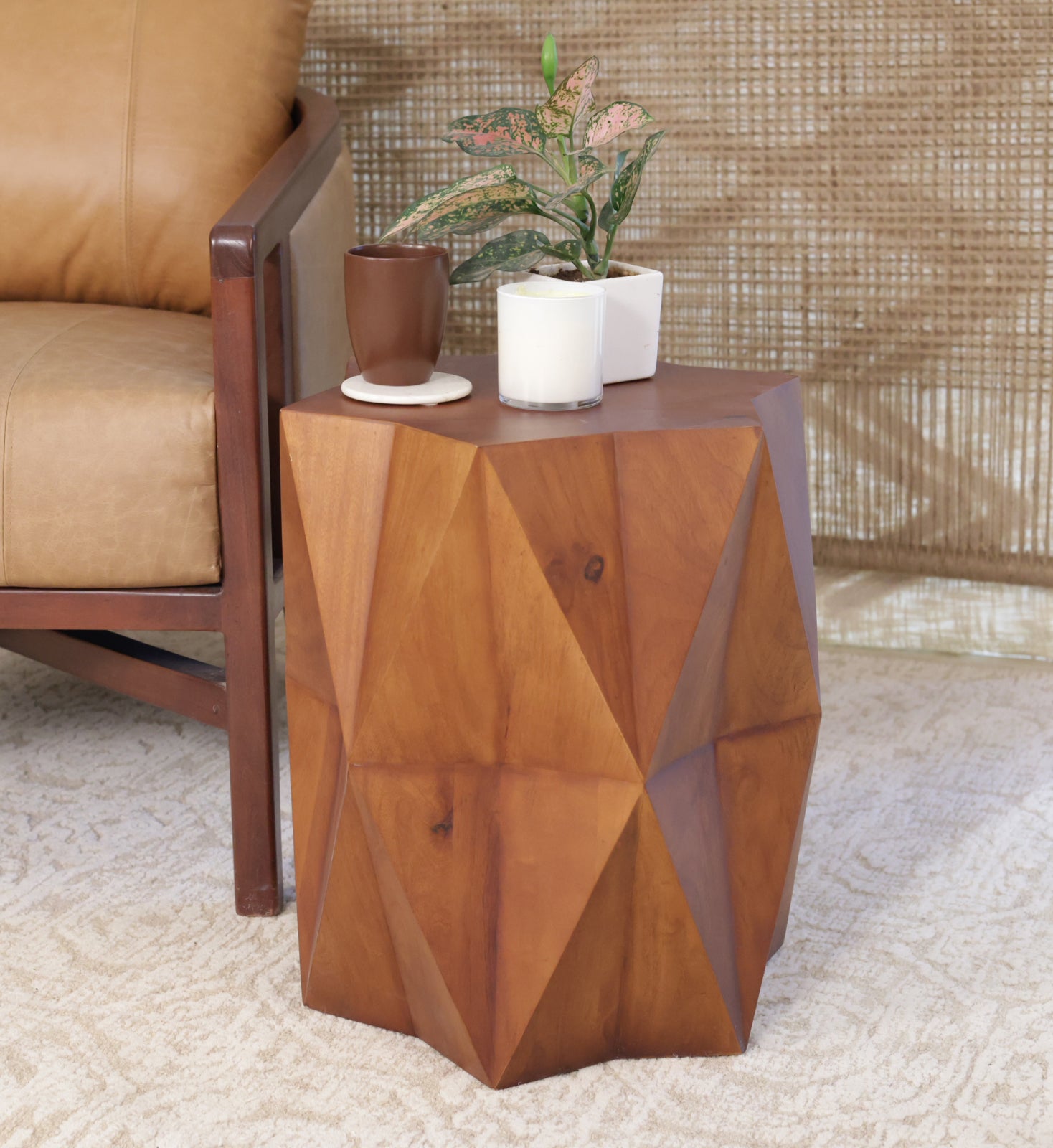 24" Brown Solid Wood End Table-6