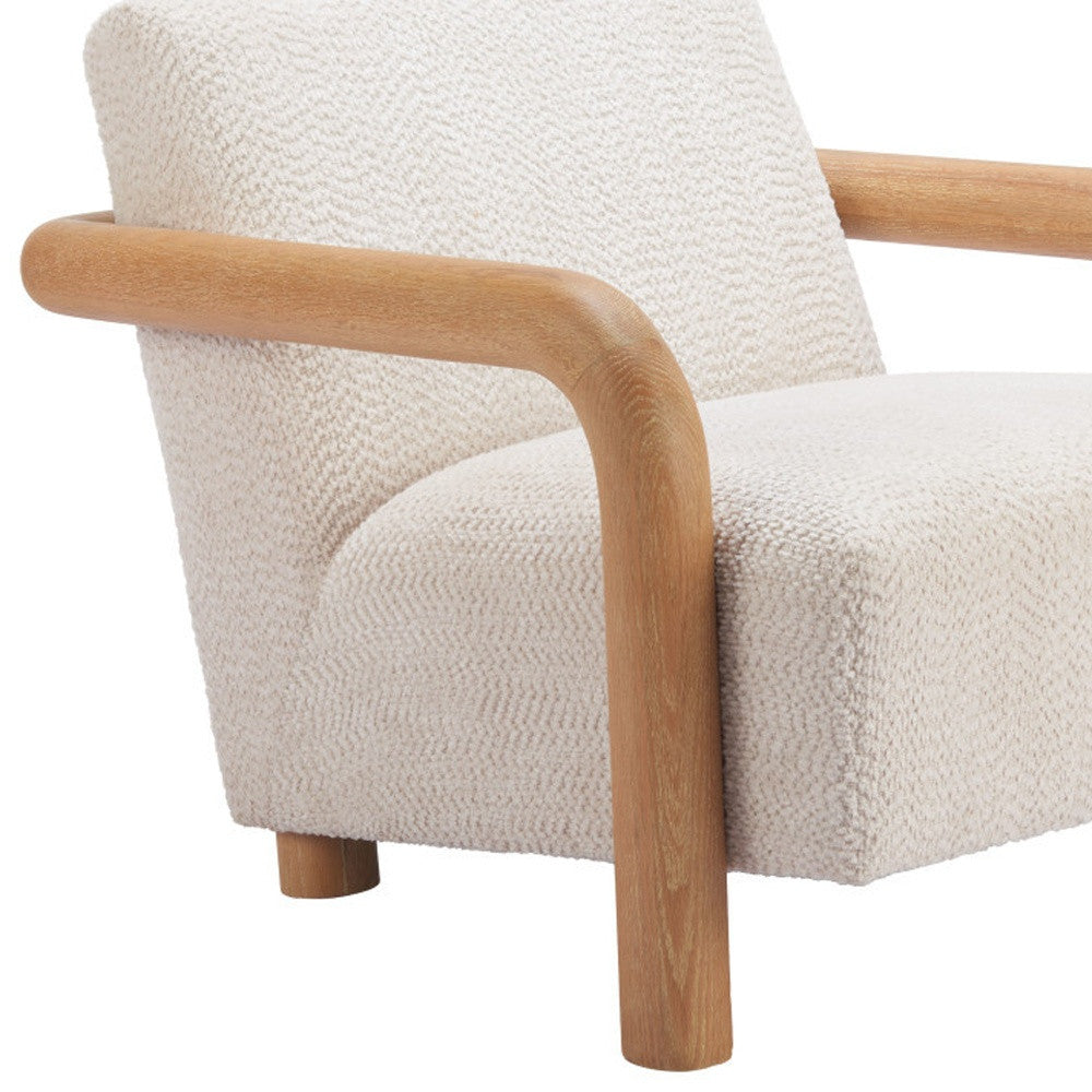 36" White And Natural Upholstered Arm Chair-7